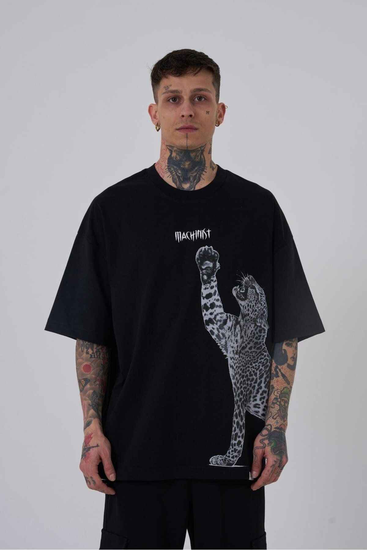 تیشرت مردانه طرح پلنگی سایز سبز روشن