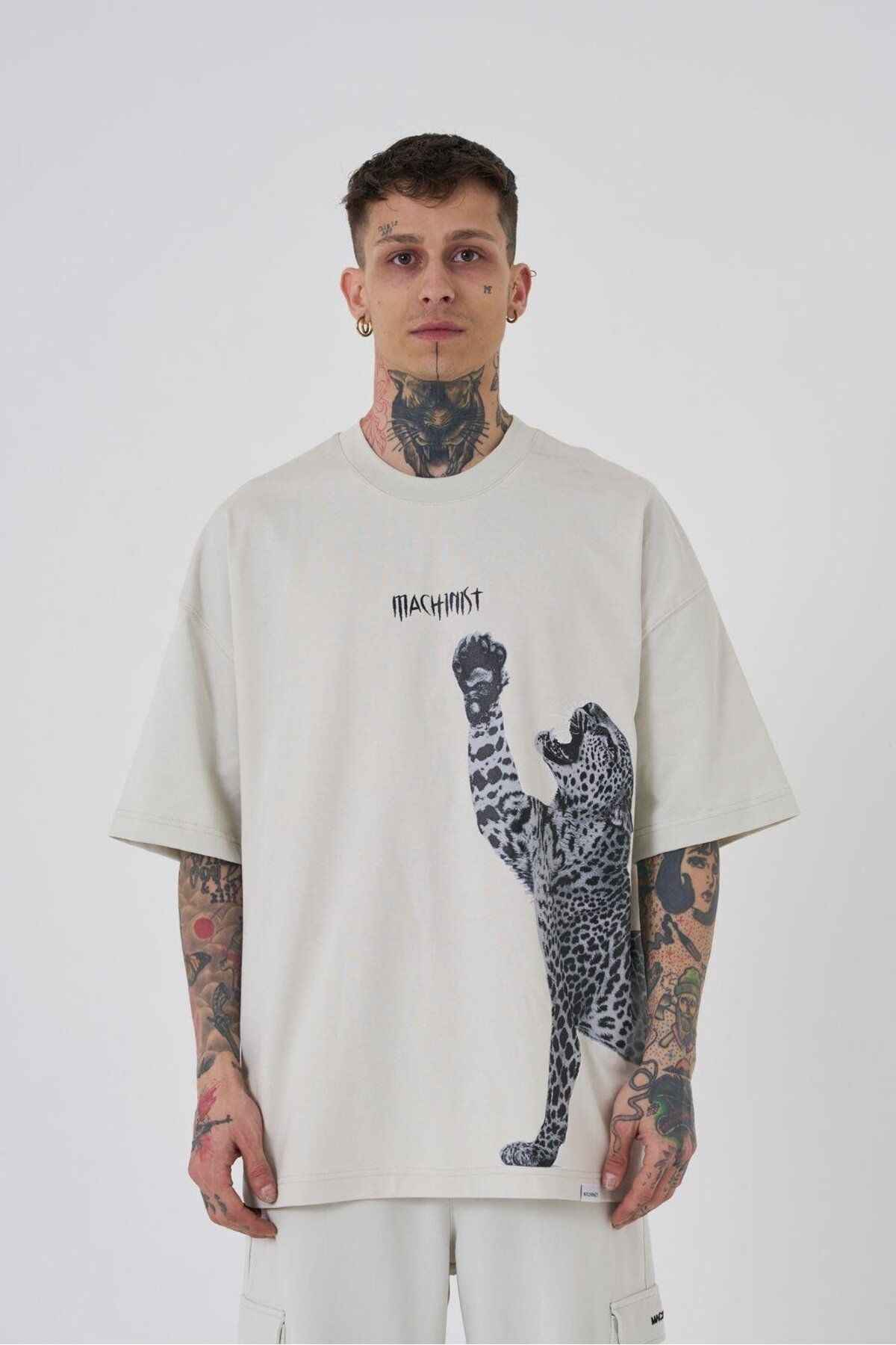 تیشرت مردانه طرح پلنگی سایز سبز روشن