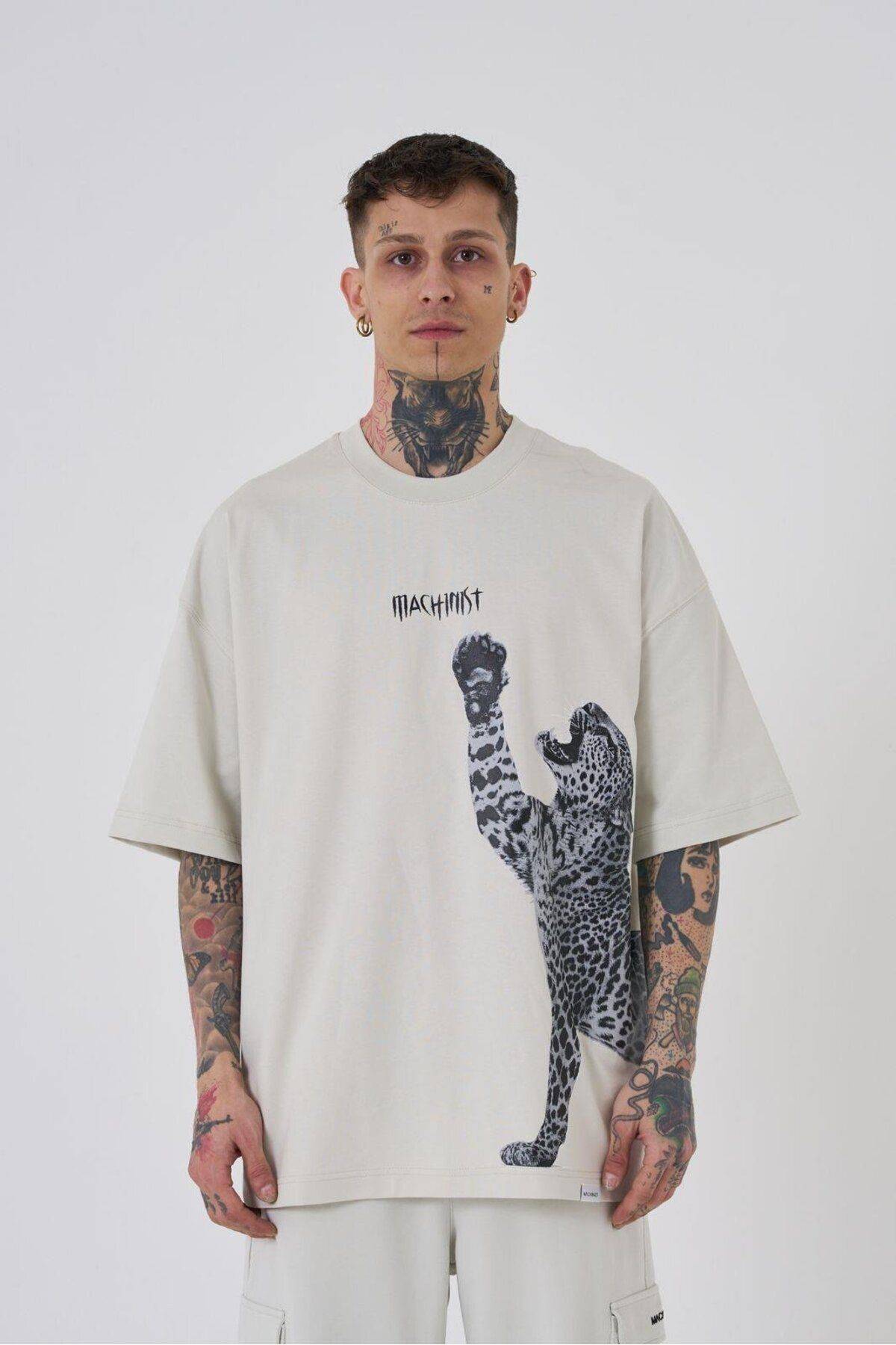 تیشرت مردانه طرح پلنگی سایز سبز روشن