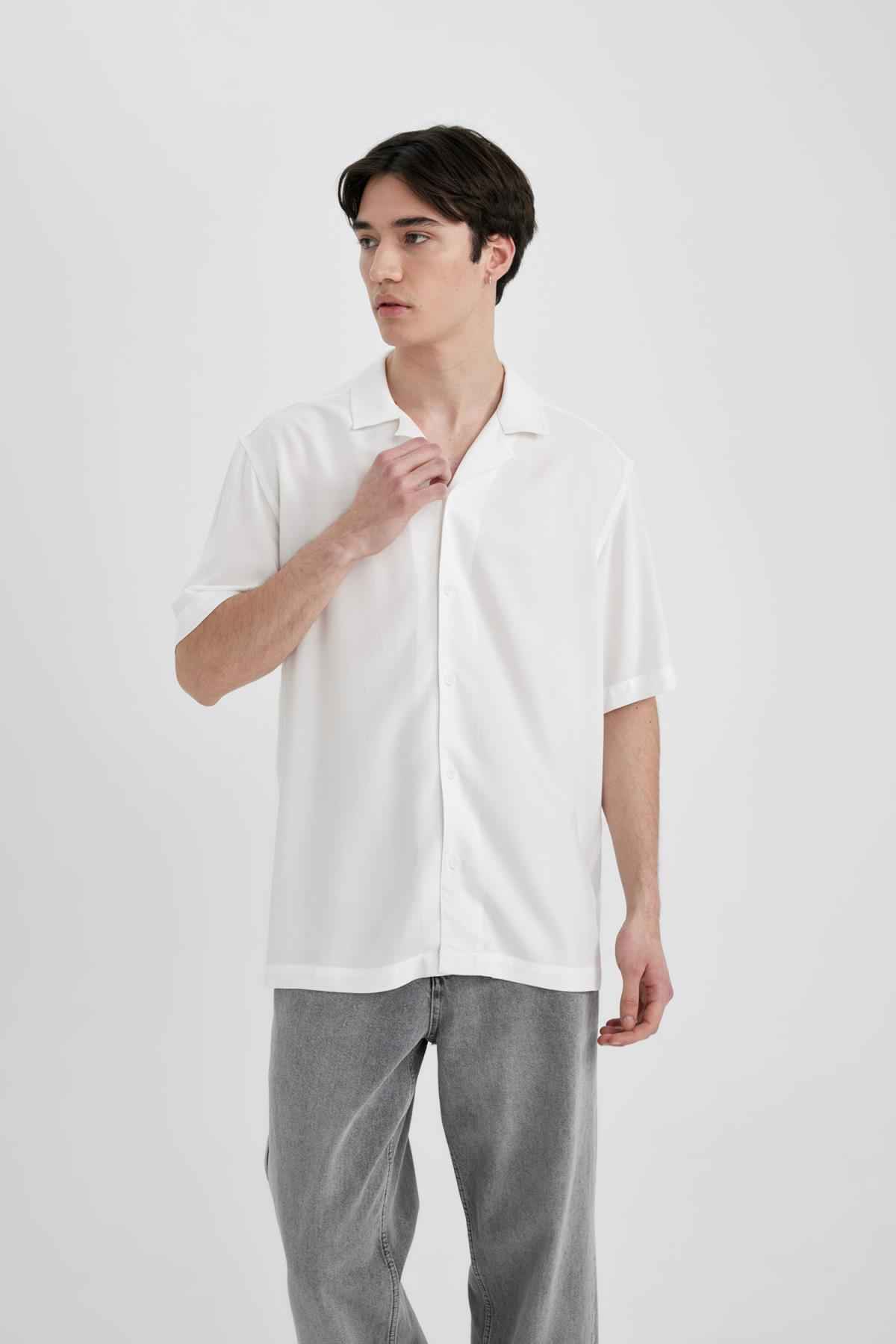 پیراهن آستین کوتاه یقه باز معمولی