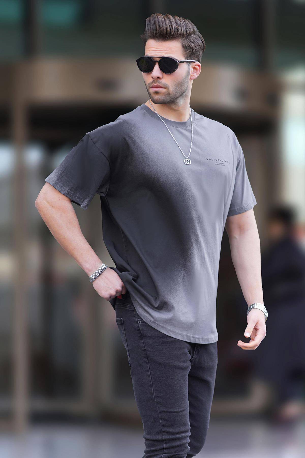 تیشرت مردانه یقه دودی چاپ شده