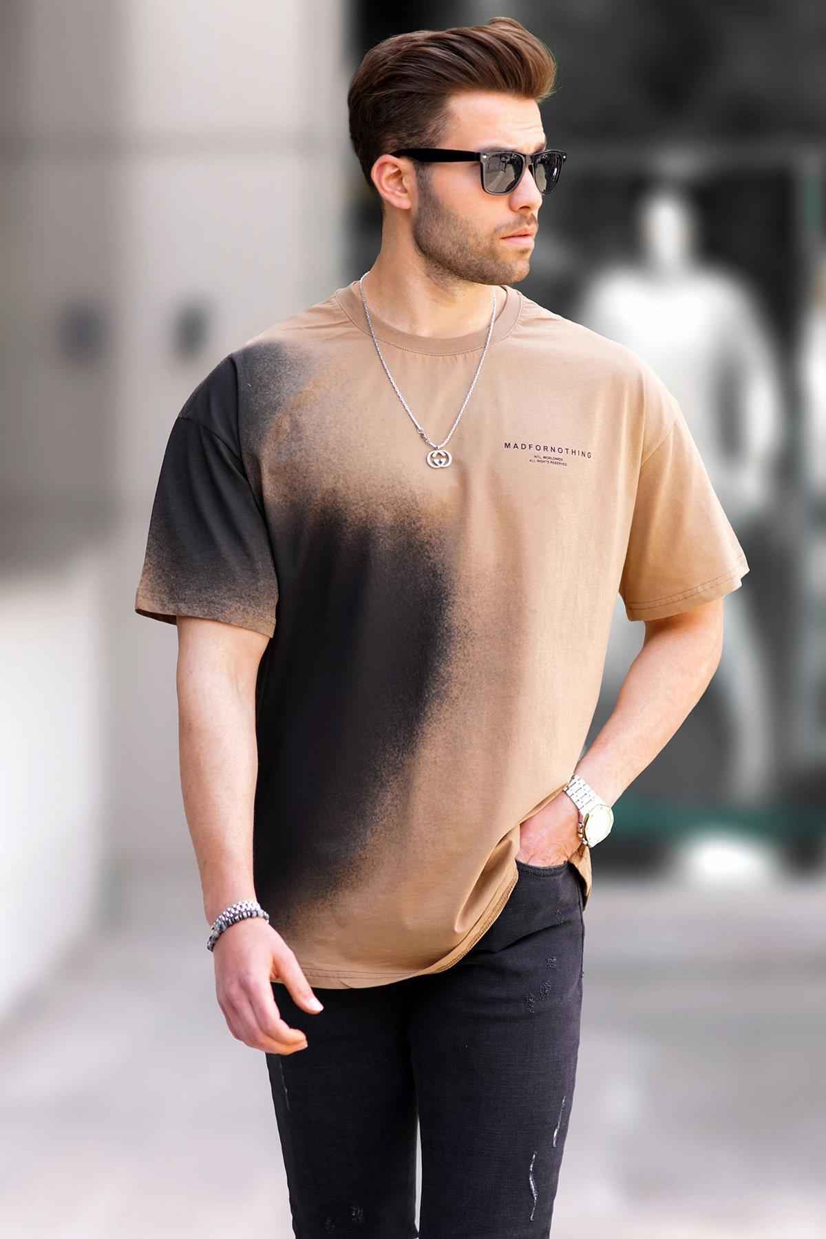 تیشرت مردانه یقه دودی چاپ شده