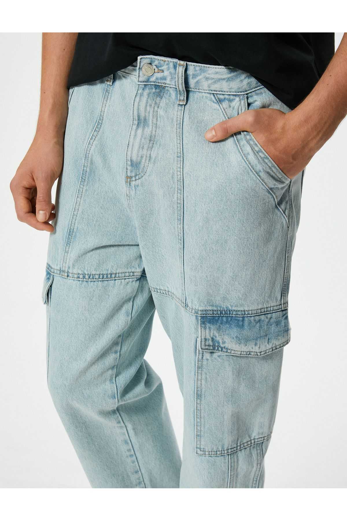 شلوار جین باربری جیب بزرگ