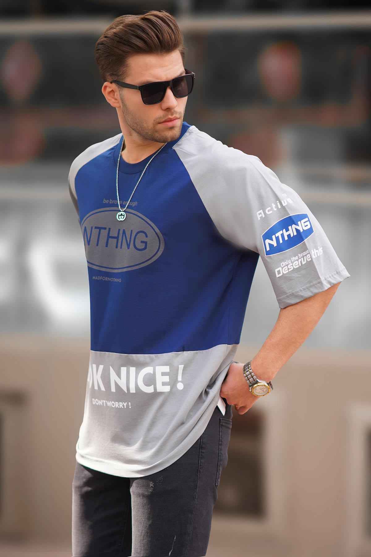 تیشرت مردانه یقه بلوک رنگ مشکی