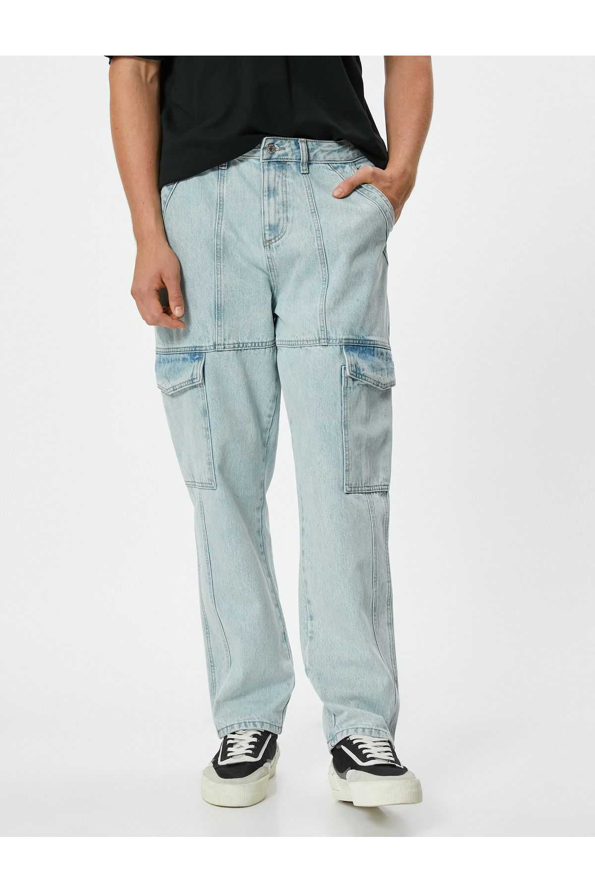 شلوار جین باربری جیب بزرگ