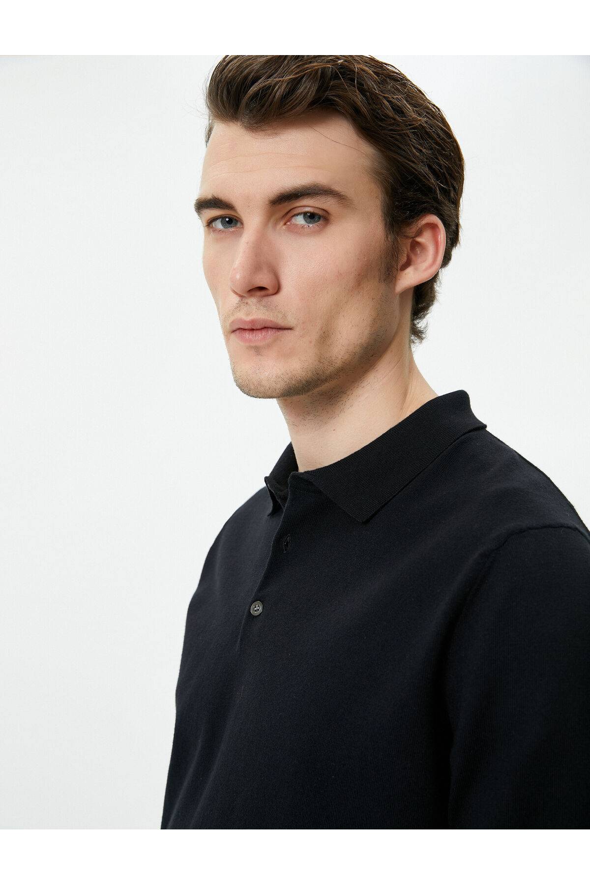 ژاکت بافتنی یقه پولو ژاکت آستین کوتاه