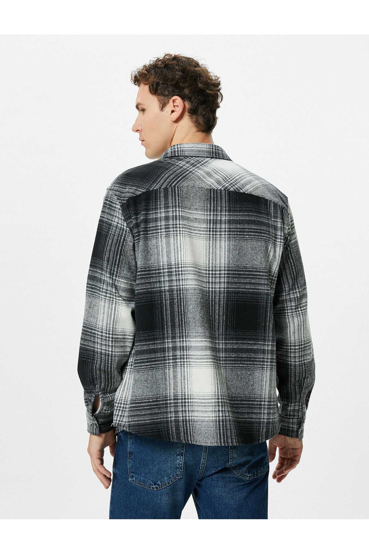 پیراهن یقه کلاسیک دکمه دار آستین بلند