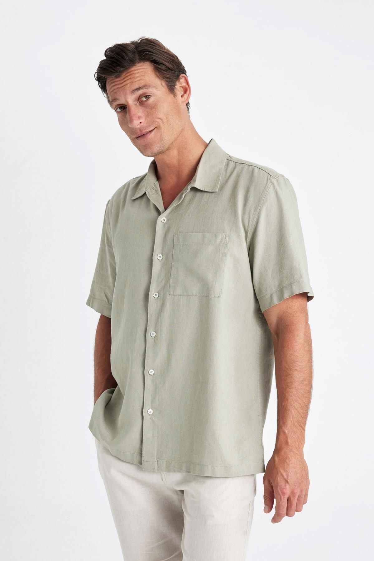 پیراهن آستین کوتاه یقه پولو ریلکس فیت