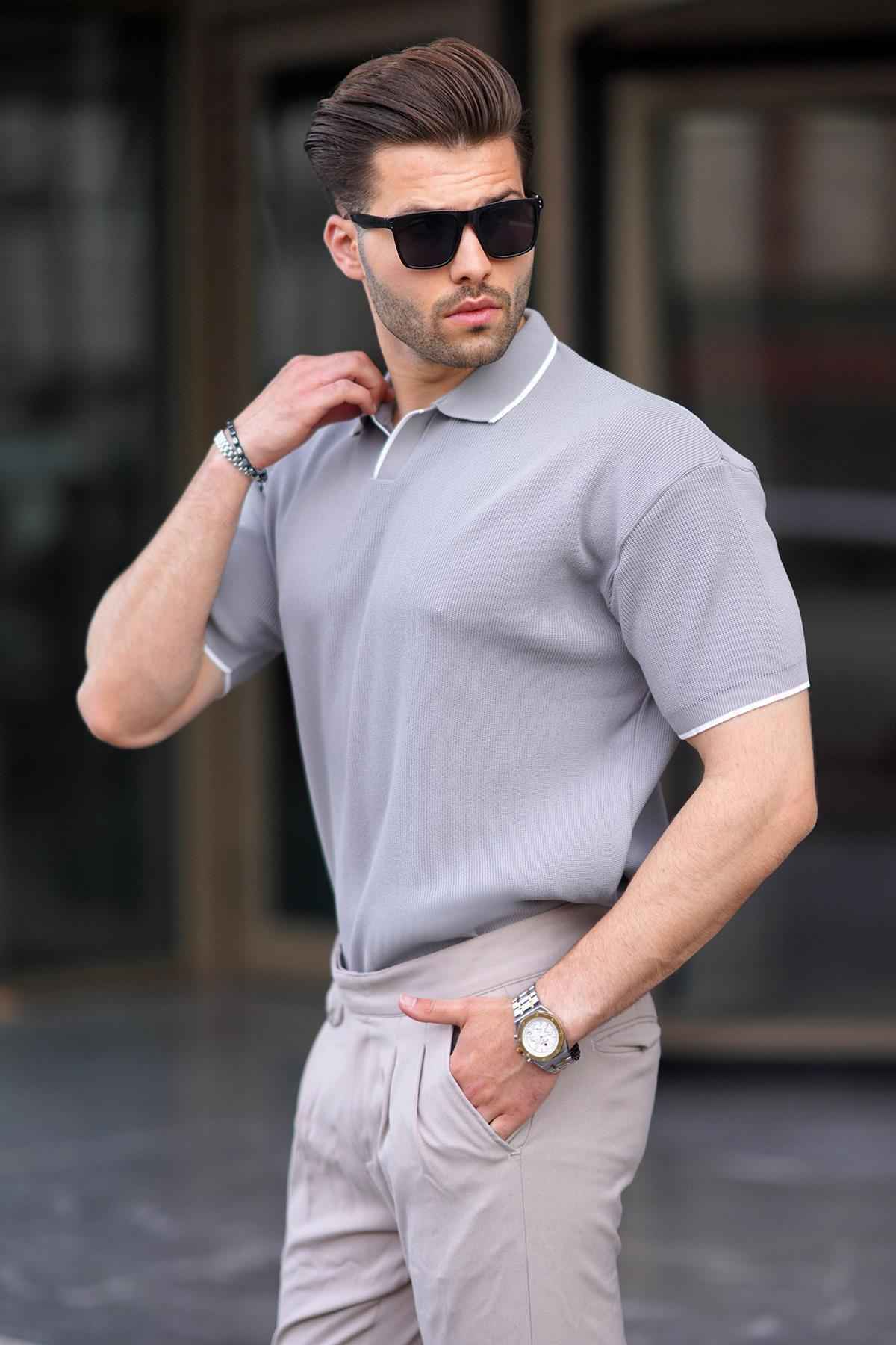 تیشرت مردانه آستین کوتاه یقه پولو مشکی