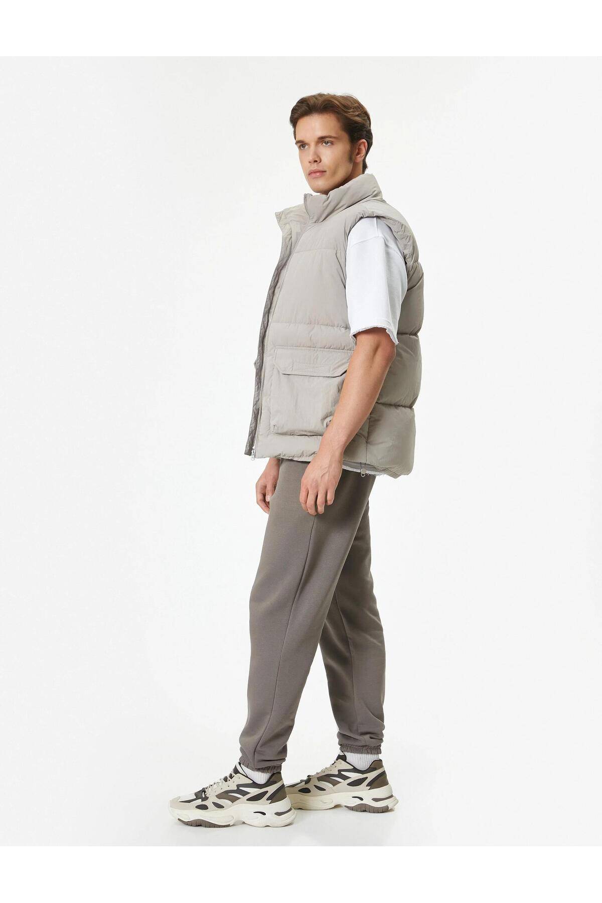 شلوار ورزشی Jogger با دور کمر توری و جزئیات جیب