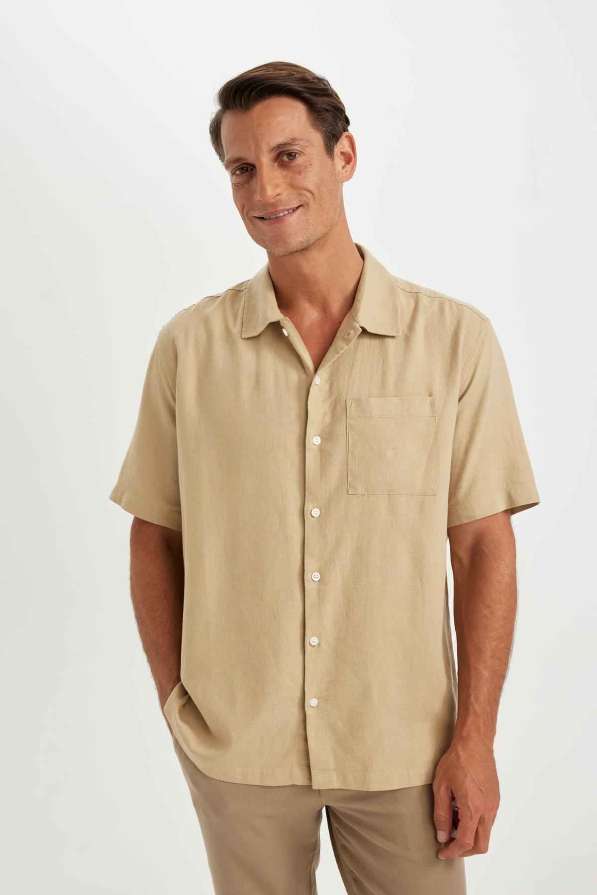 پیراهن آستین کوتاه یقه پولو ریلکس فیت