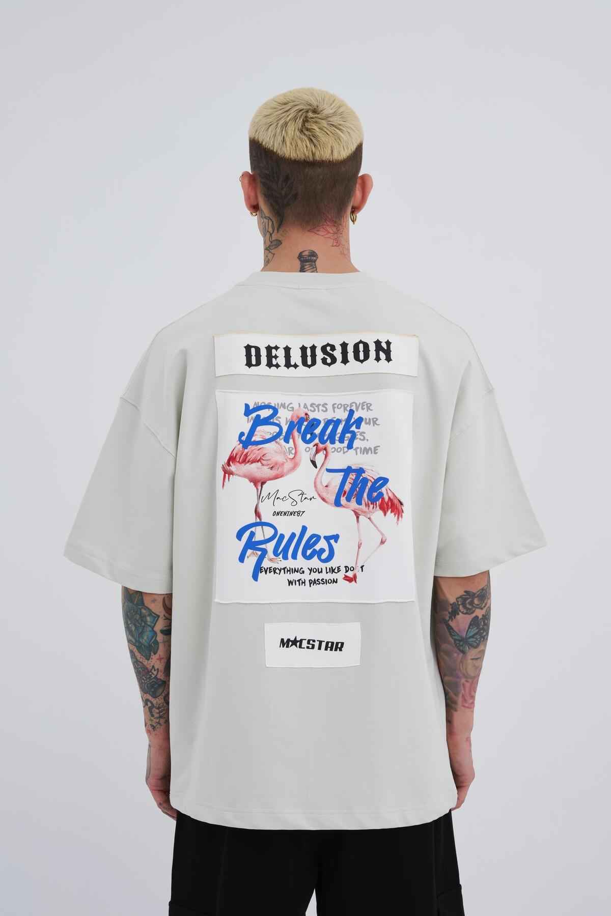 تیشرت اکرو سایز چاپ شده مردانه Break The Rules