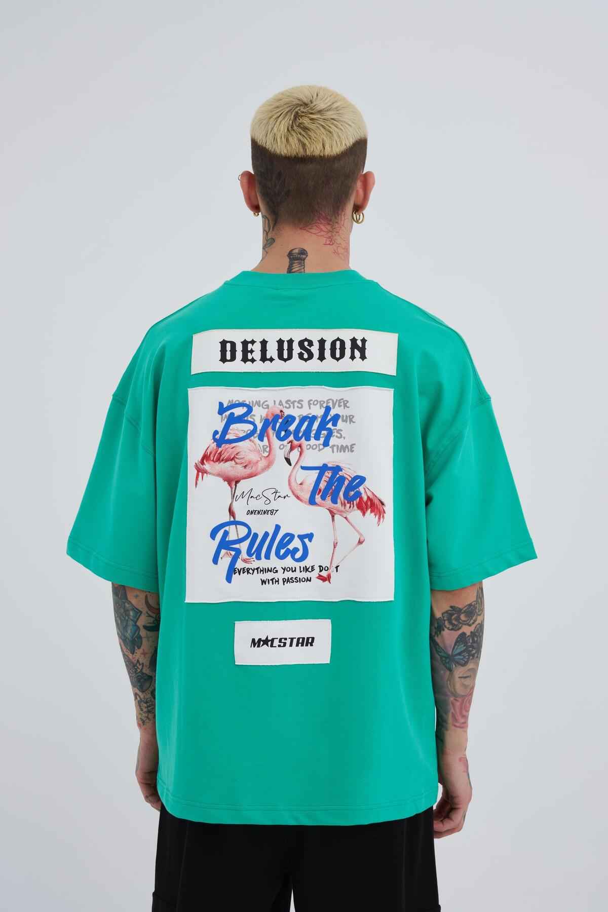 تیشرت اکرو سایز چاپ شده مردانه Break The Rules