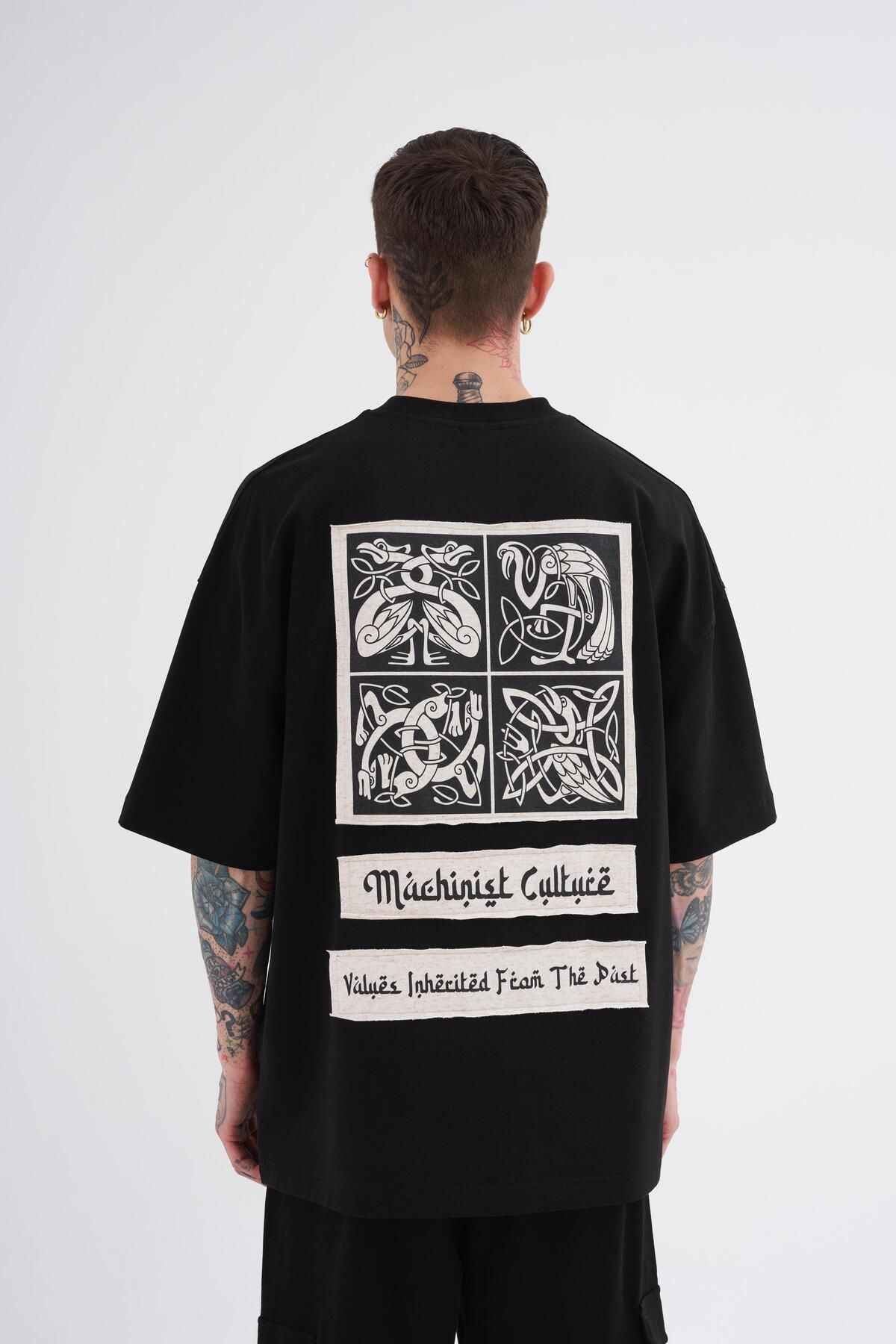 تیشرت اکرو سایز اورسایز با چاپ قومیتی مردانه