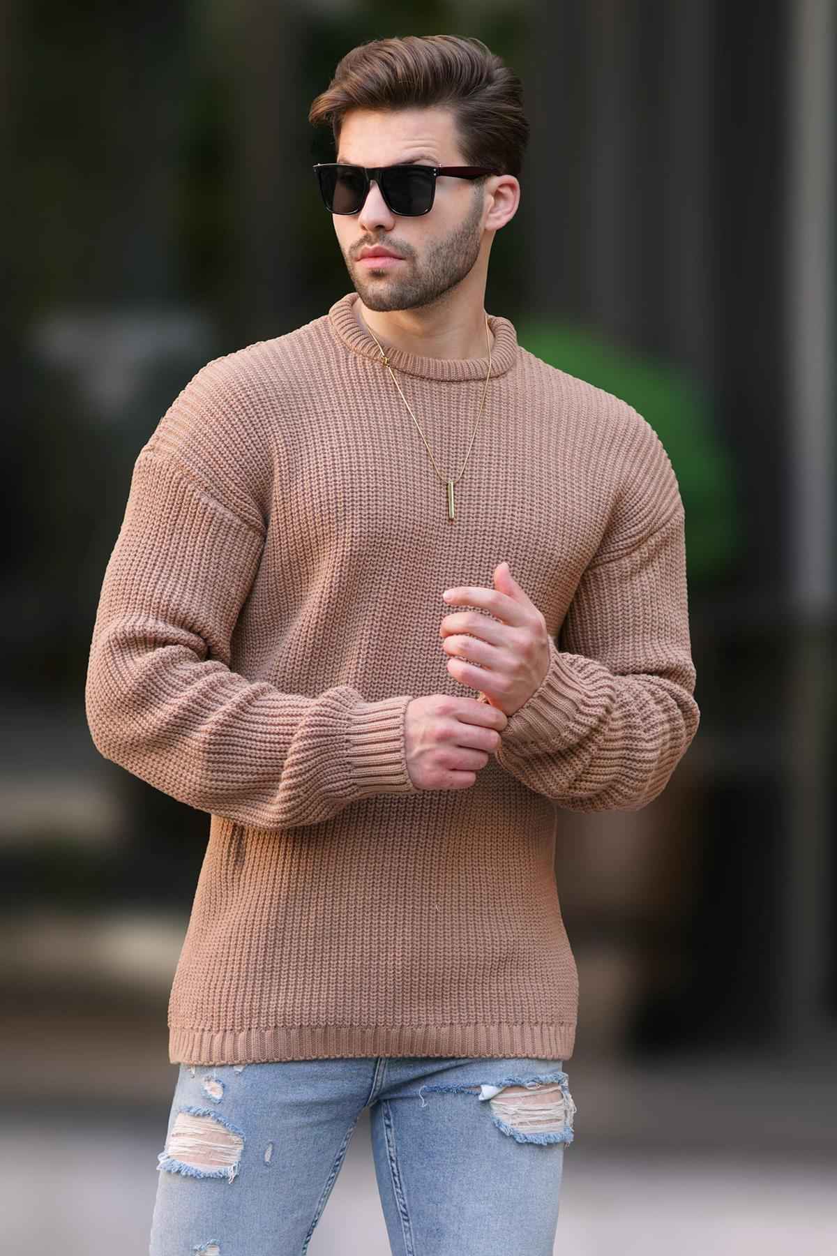 پلیور بافتنی آستین بلند یقه آنتراسیت