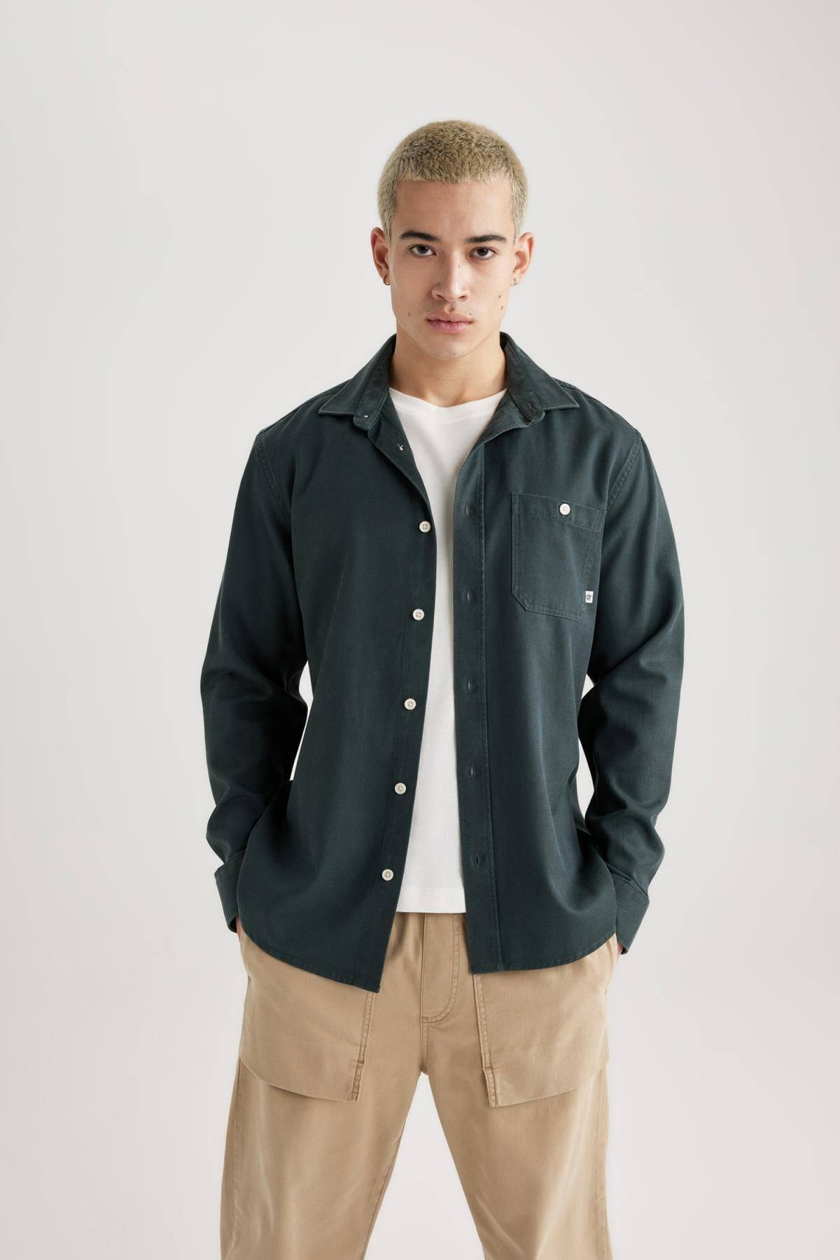 پیراهن آستین بلند منظم