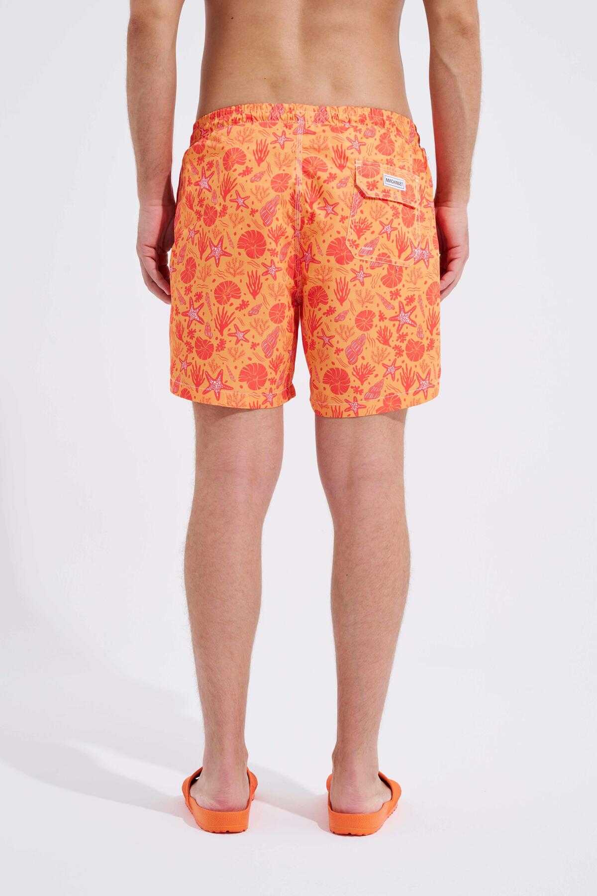 شلوار شنا مردانه با چاپ صدف زرد