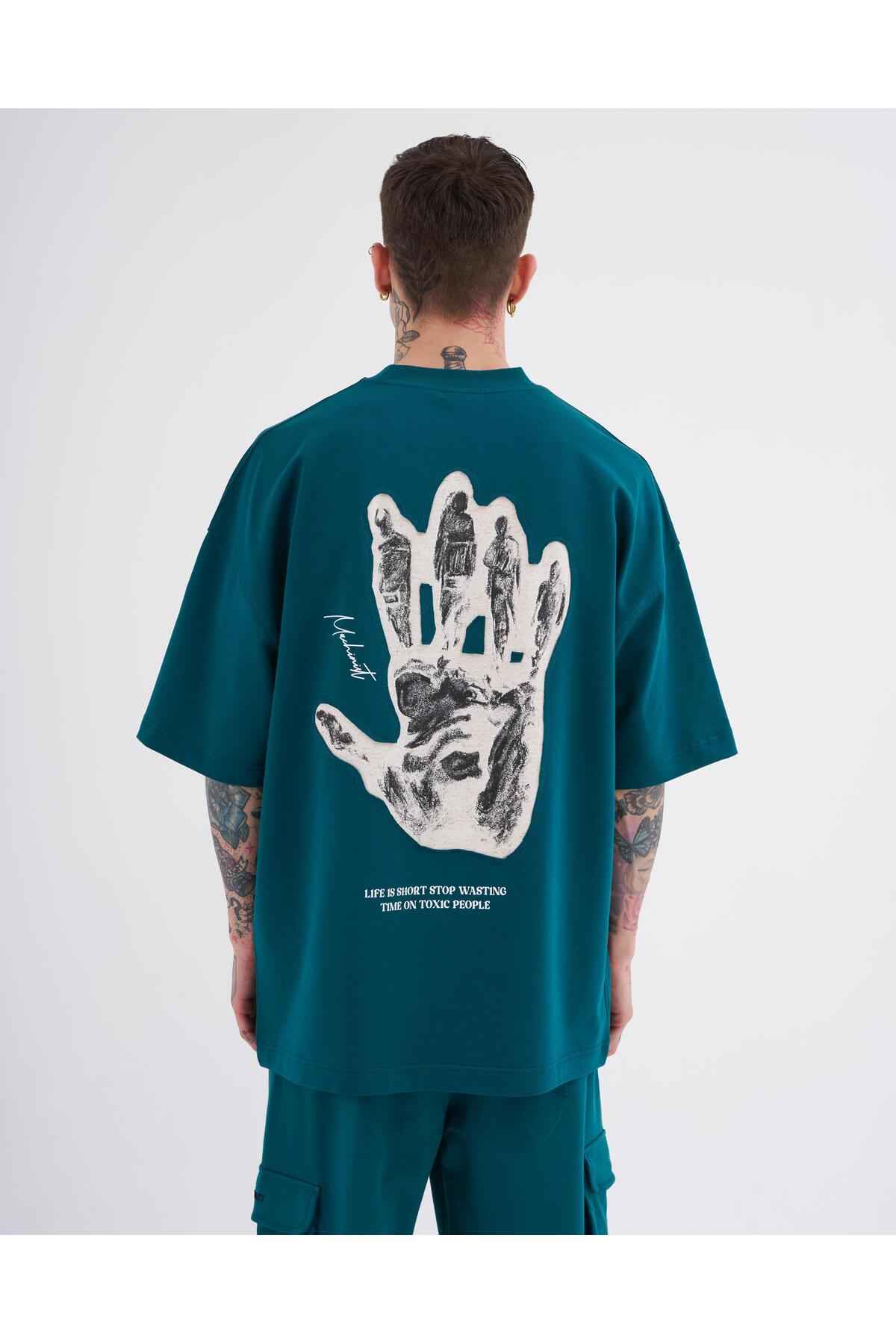 تیشرت قهوه ای سایز بزرگ چاپ شده با افراد سمی مردانه