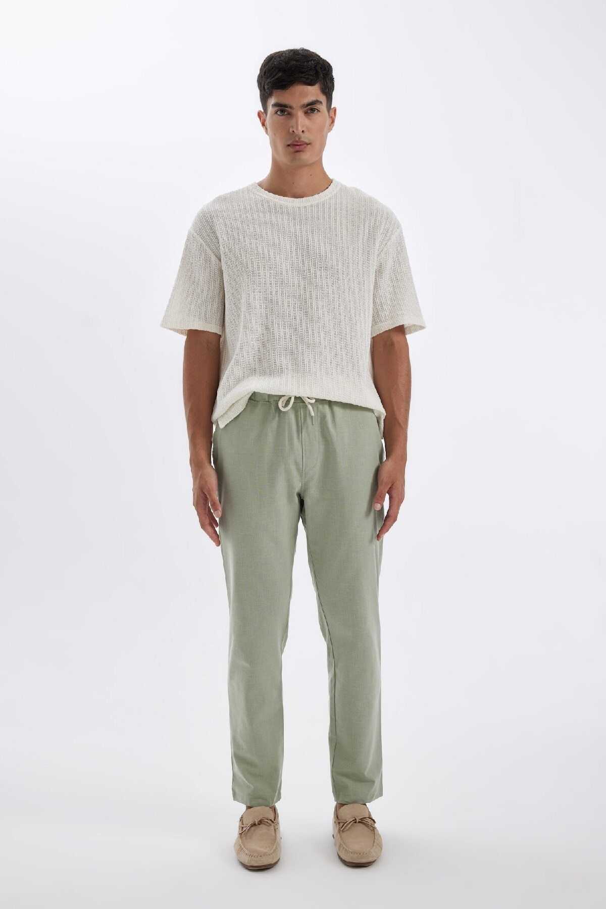 شلوار نخی لاغر جوگر