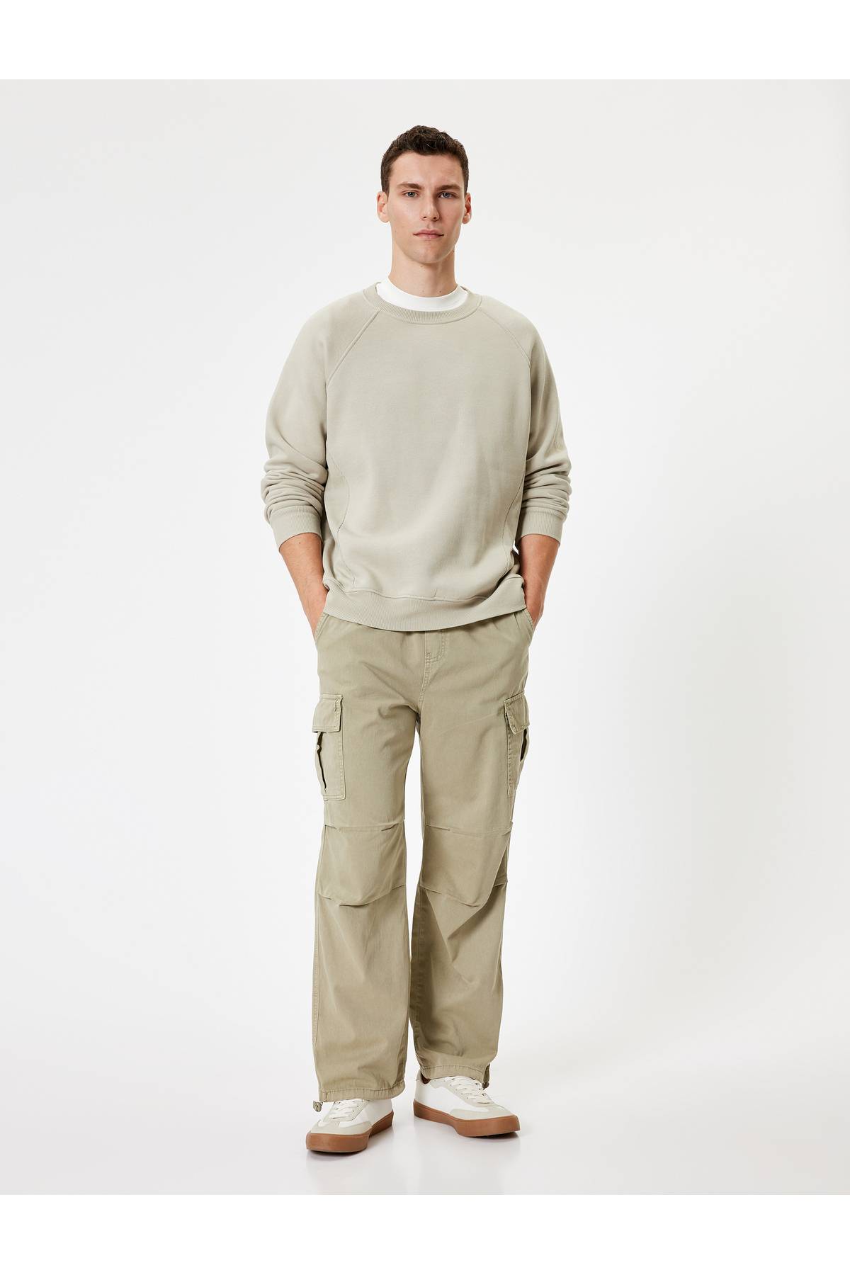 شلوار چتر نجات باری جیب کمری الاستیک با جزئیات