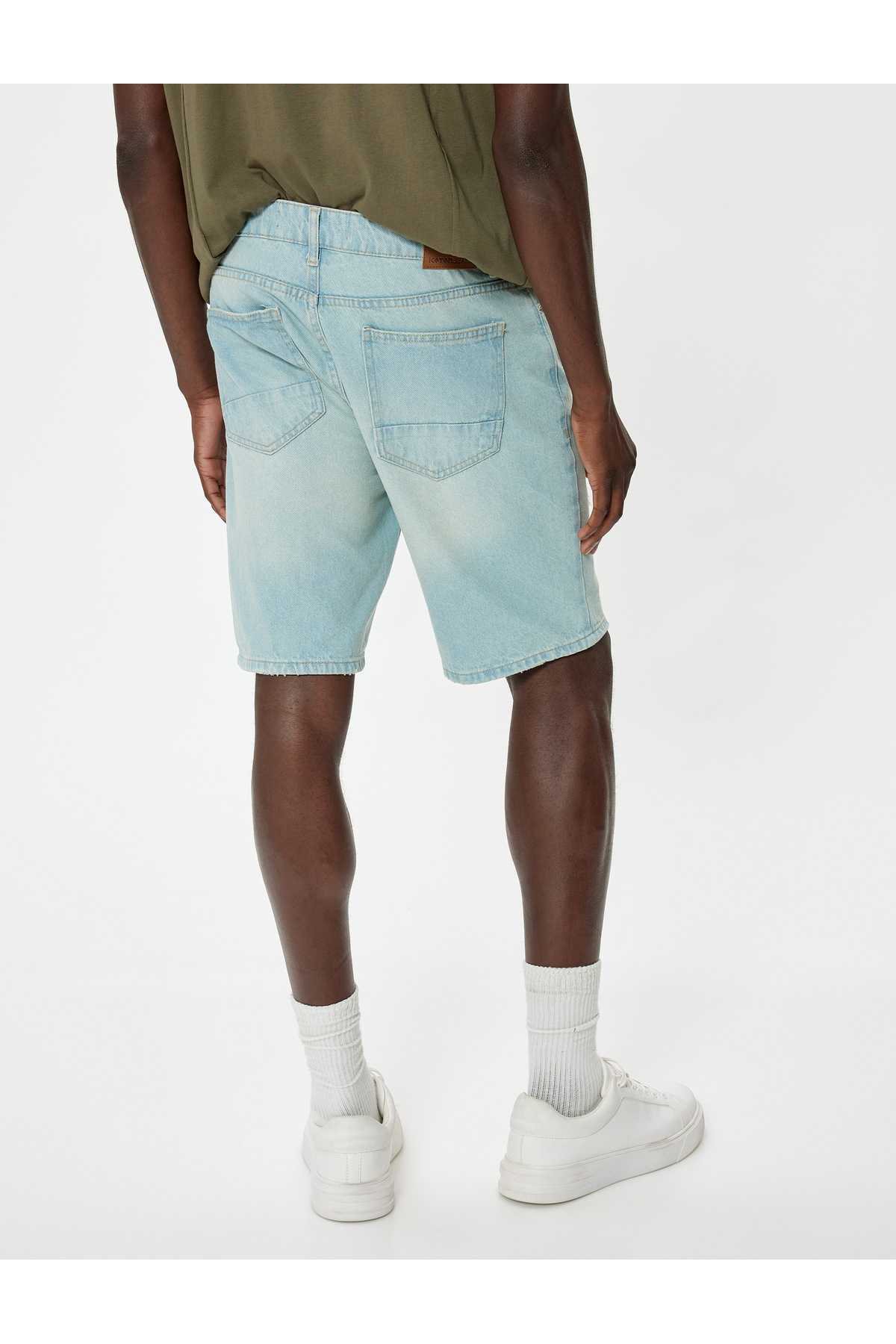 شورت جین سایز بزرگ پنبه ای برمودا