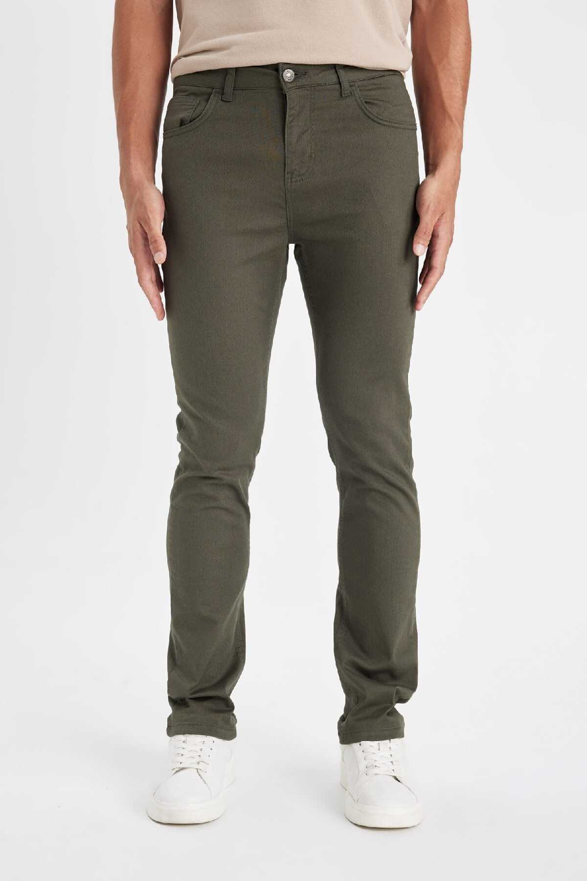 شلوار لاغر مردانه رنگ سنگی با جیب C9436ax24au