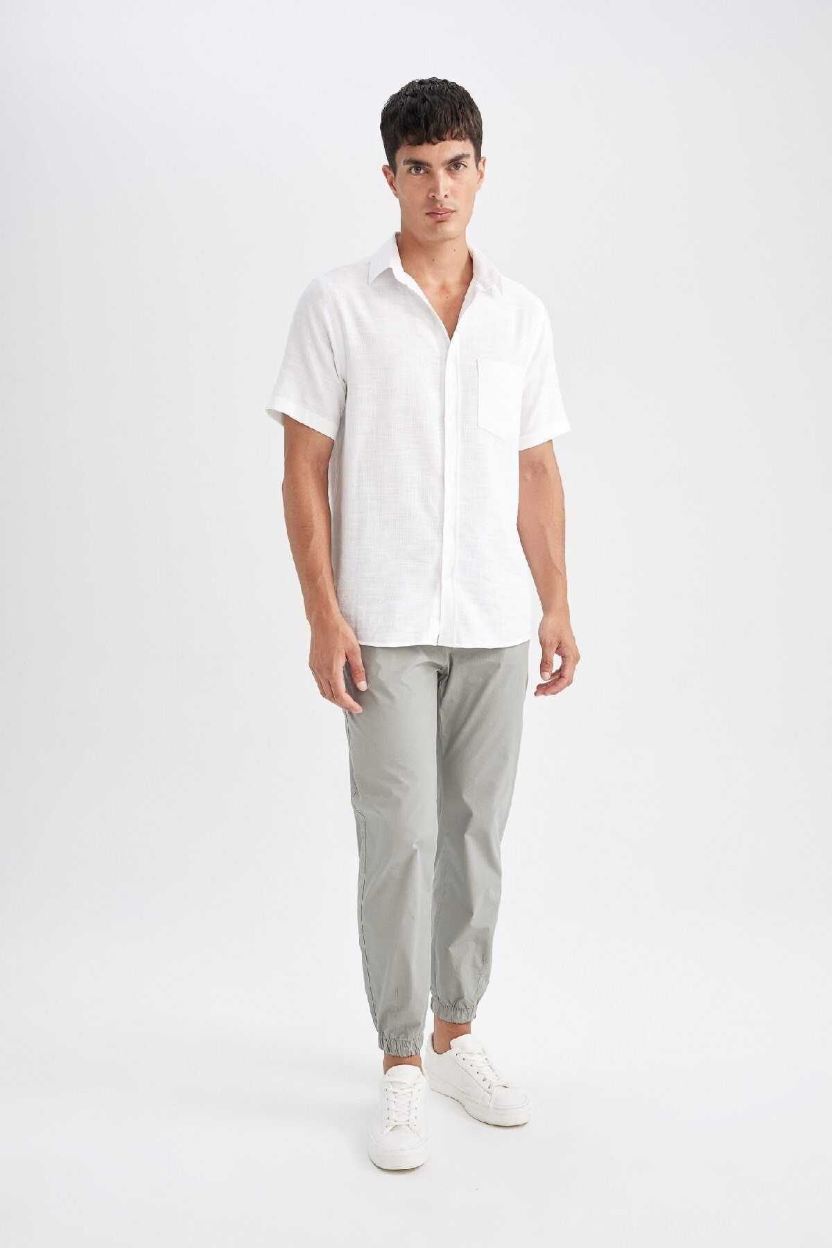 شلوار نخی الاستیک Leg Jogger D7782ax24au