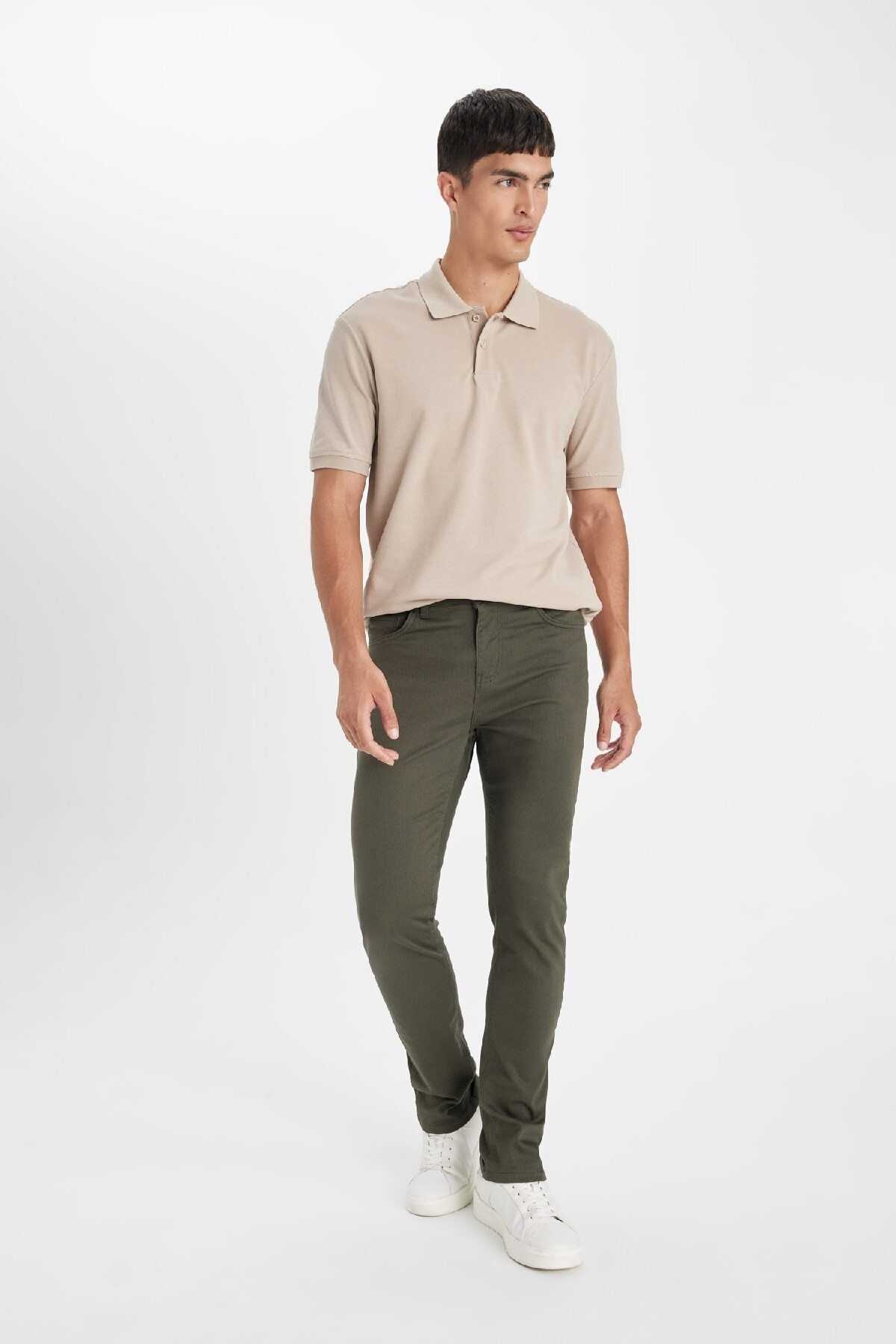 شلوار لاغر مردانه رنگ سنگی با جیب C9436ax24au