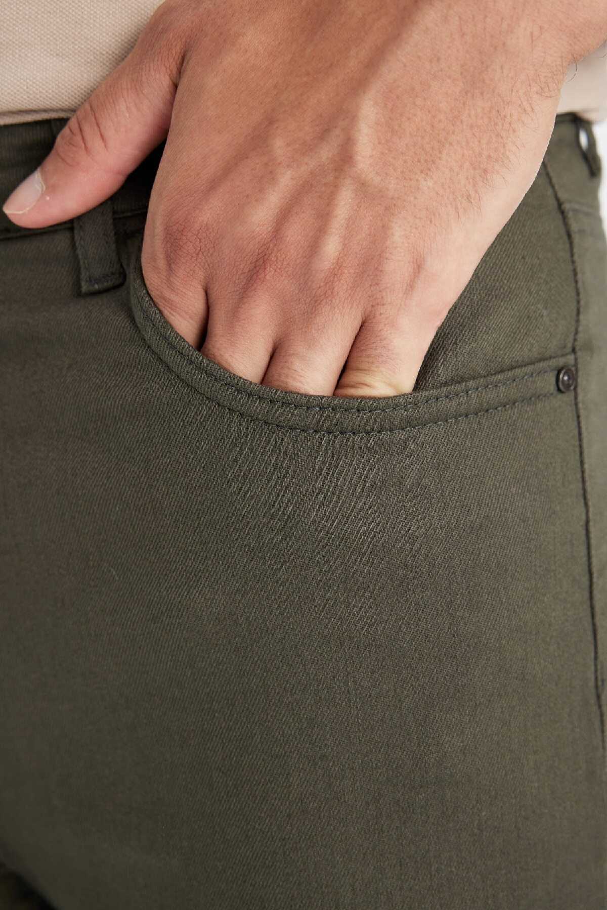 شلوار لاغر مردانه رنگ سنگی با جیب C9436ax24au