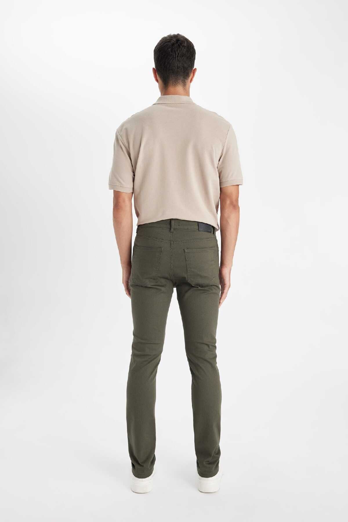 شلوار لاغر مردانه رنگ سنگی با جیب C9436ax24au