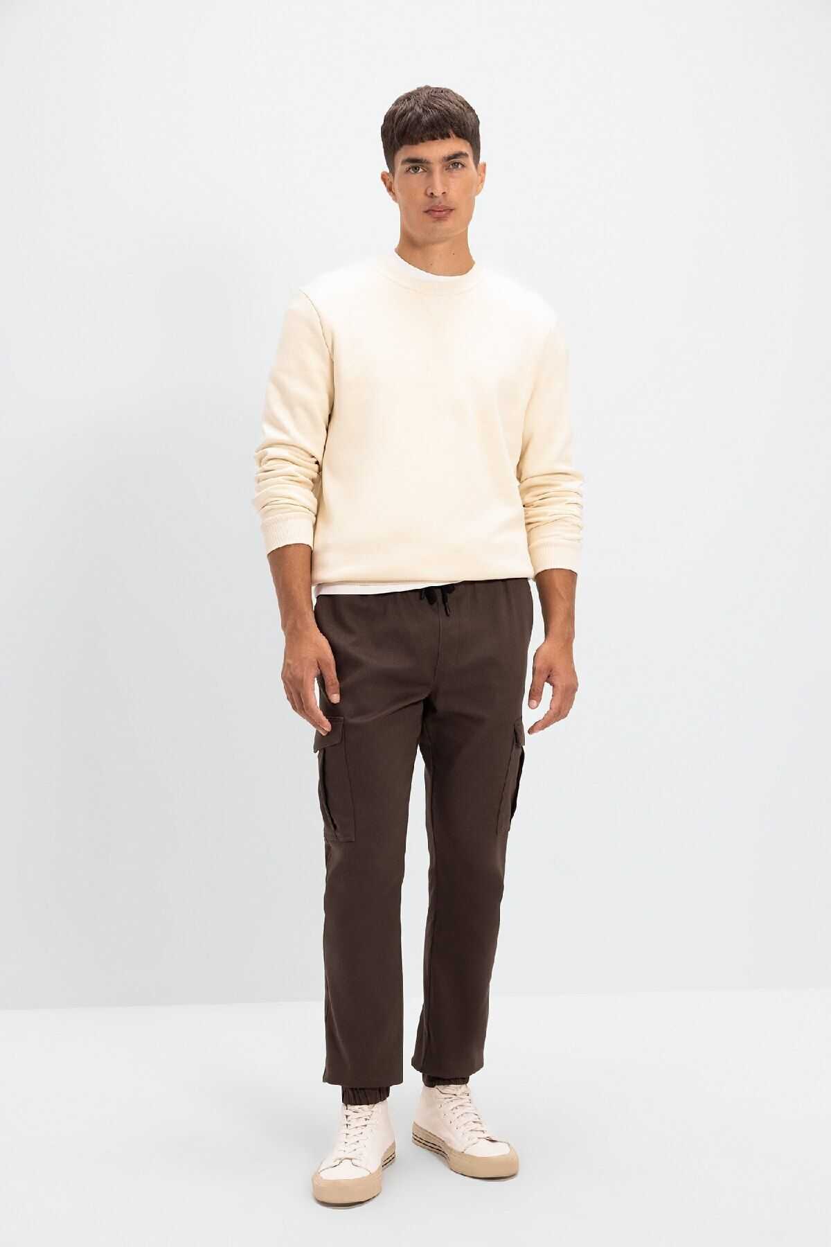 شلوار جیبی باری مردانه توری کمردار الاستیک ساق دونده D1044ax24au