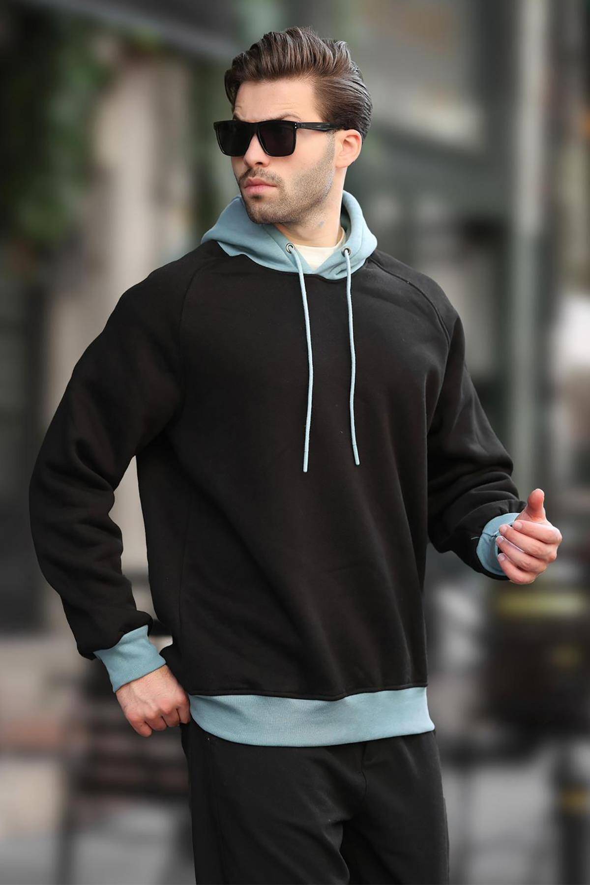 سویشرت بلوک دار با رنگ مشکی