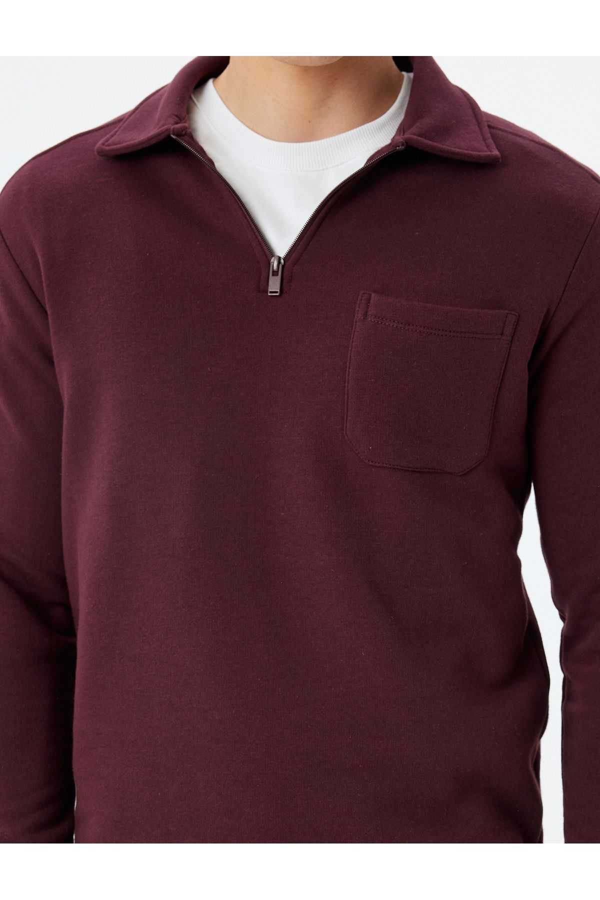 سویشرت یقه یقه دار پایه آستین بلند ترکیبی از پنبه