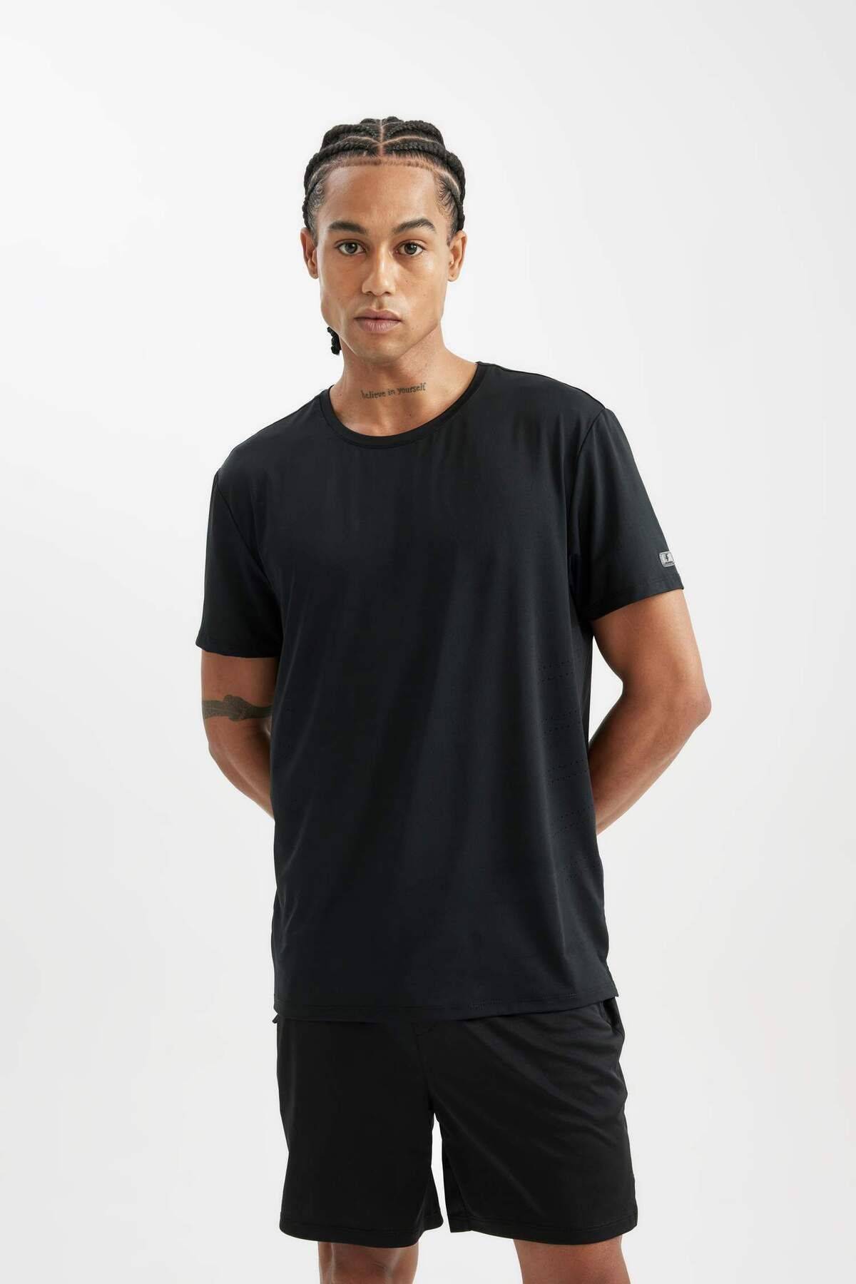 تیشرت آستین کوتاه مردانه مشکی استاندارد فیت معمولی C9175ax24au