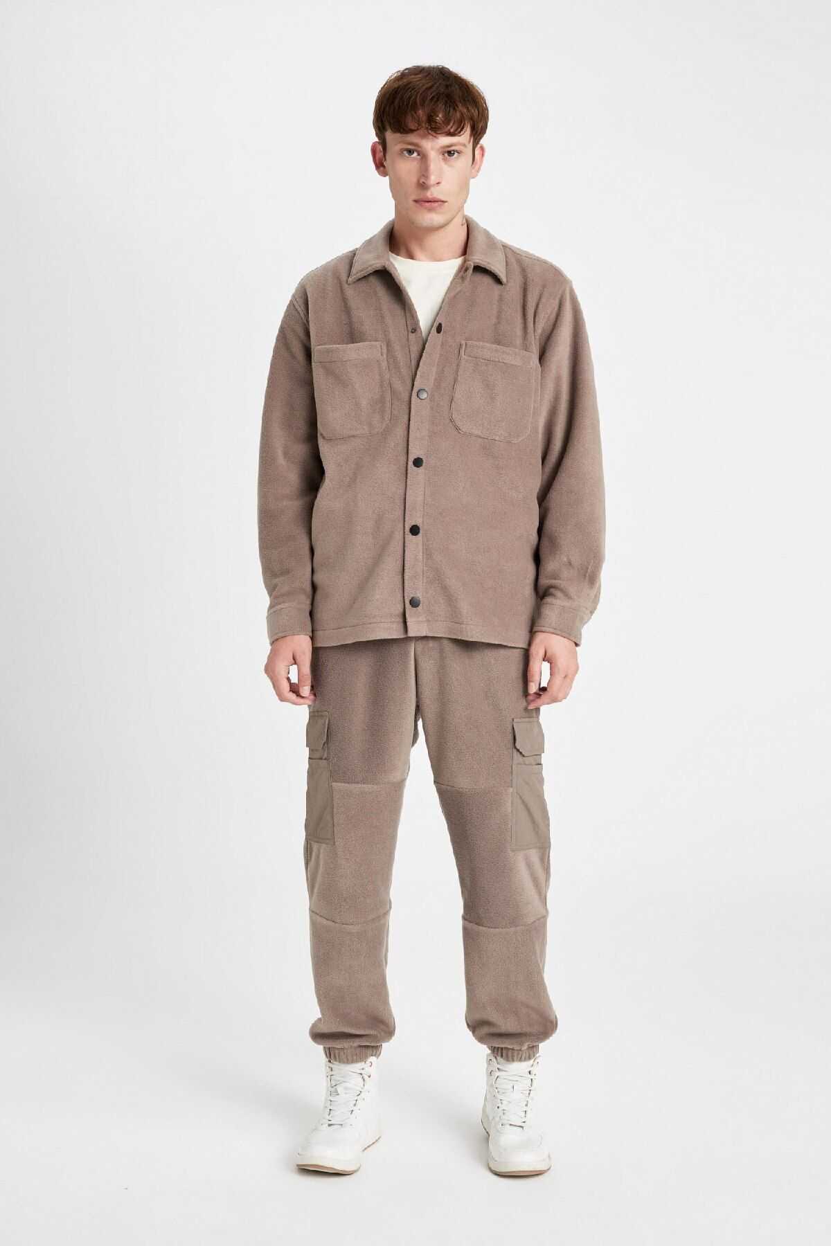 شلوار گرمکن معمولی فیت معمولی جیبی پشمی پشمی A7040ax24au