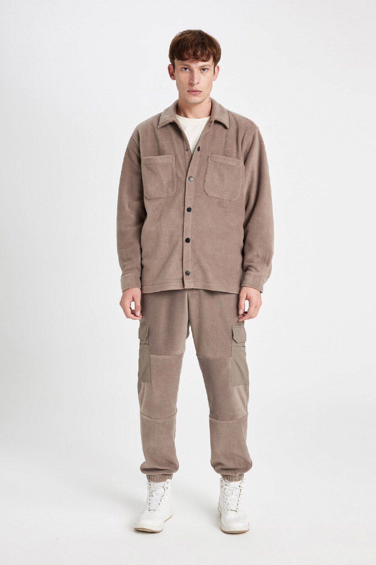 شلوار گرمکن معمولی فیت معمولی جیبی پشمی پشمی A7040ax24au