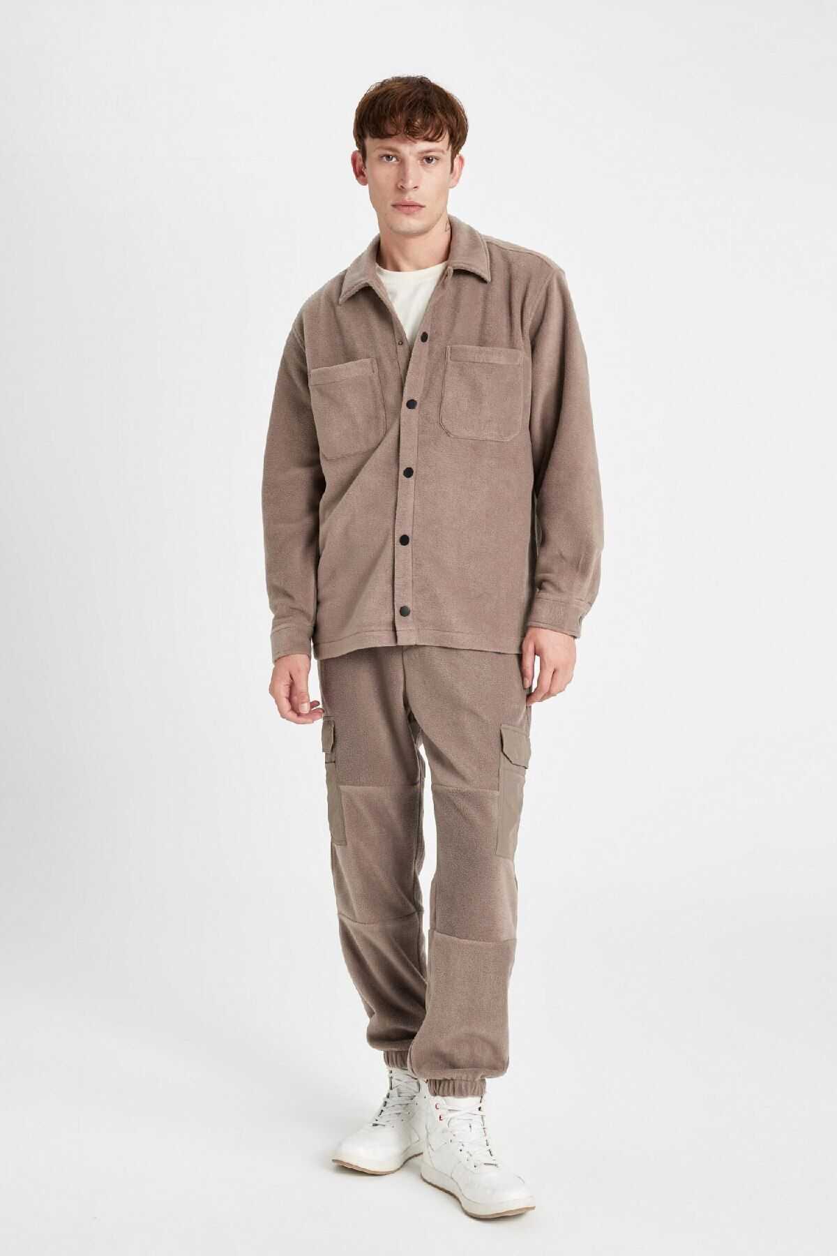 شلوار گرمکن معمولی فیت معمولی جیبی پشمی پشمی A7040ax24au