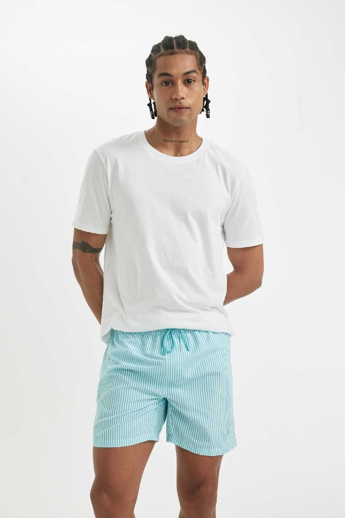 شورت شنا کوتاه با خط راه راه U0024az24hs