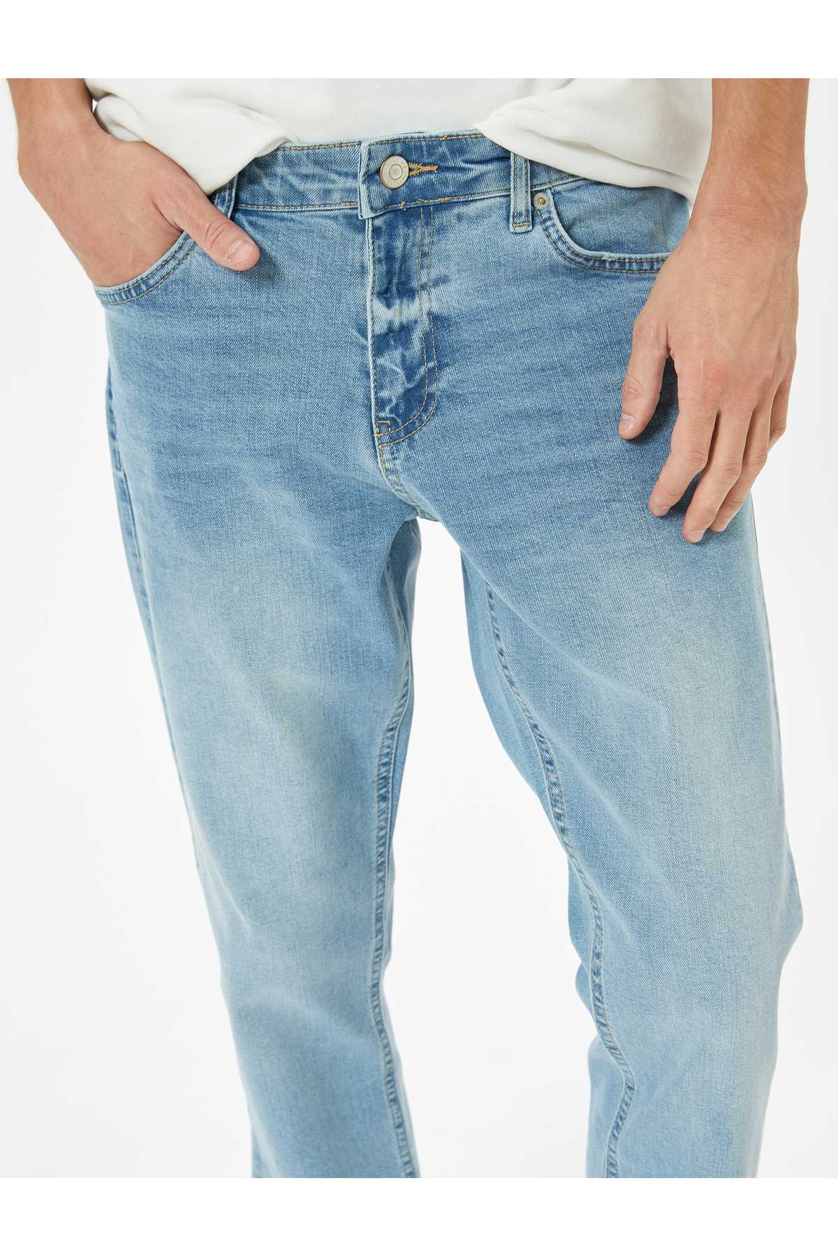 شلوار جین نخی استاندارد کمر راست - Mark Jean