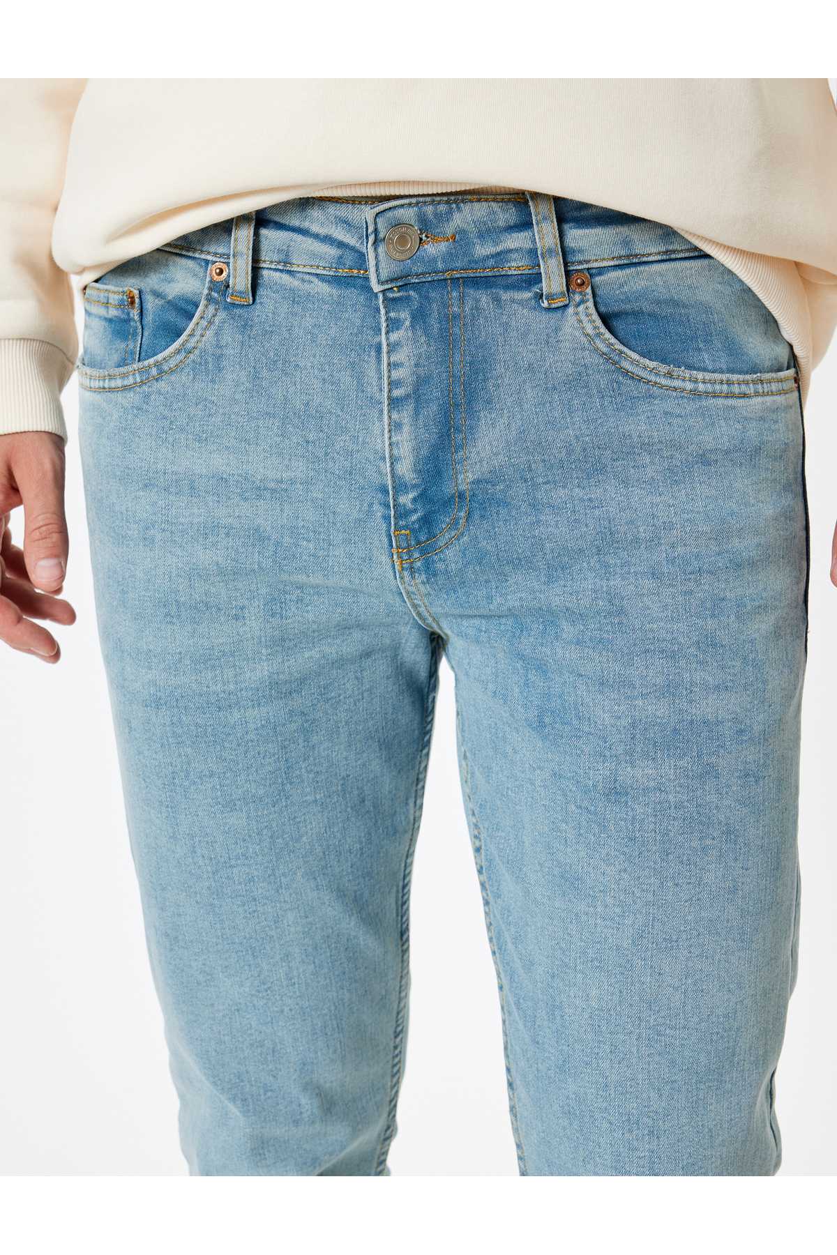 شلوار جین باریک دکمه دار استاندارد - براد جین