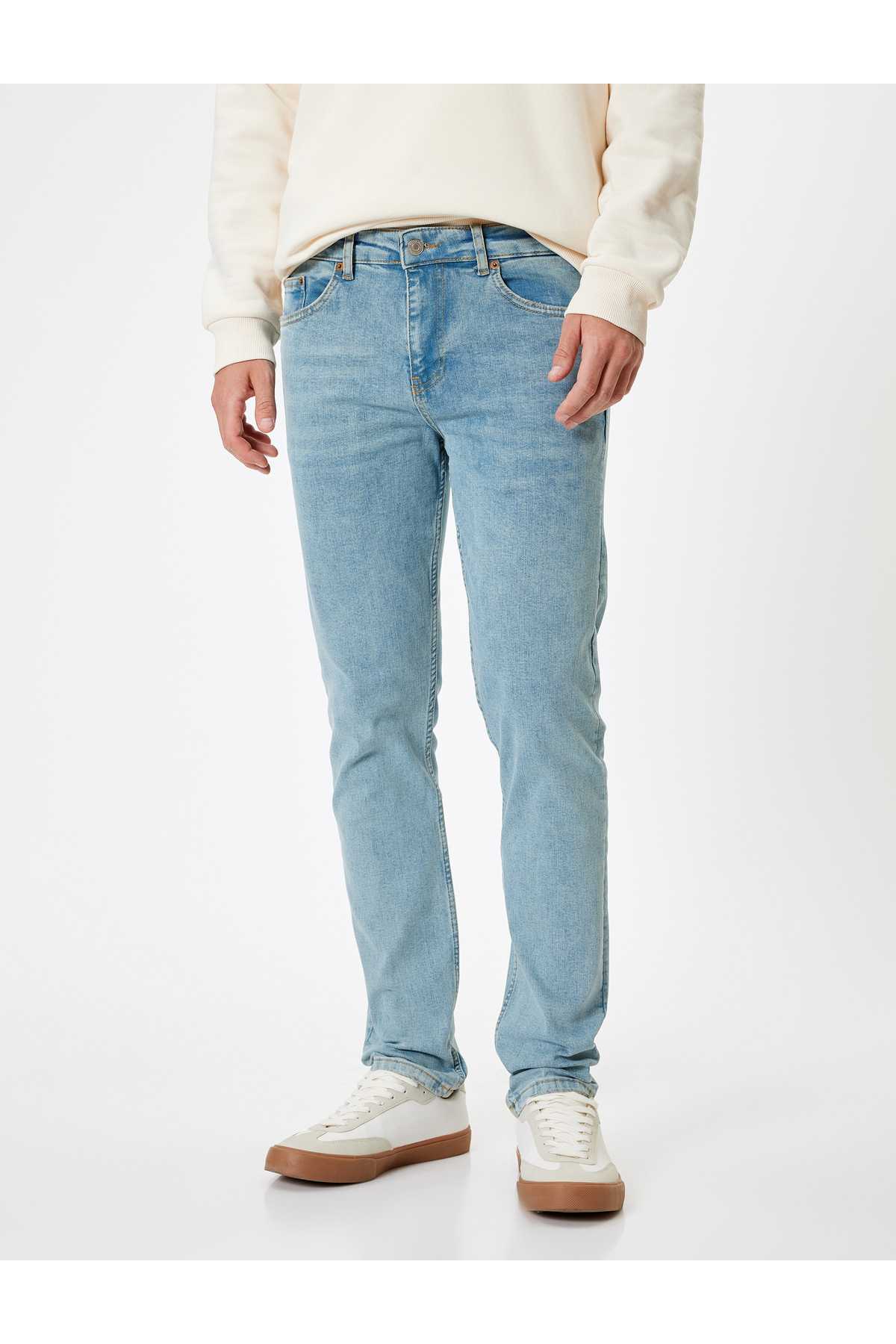 شلوار جین باریک دکمه دار استاندارد - براد جین