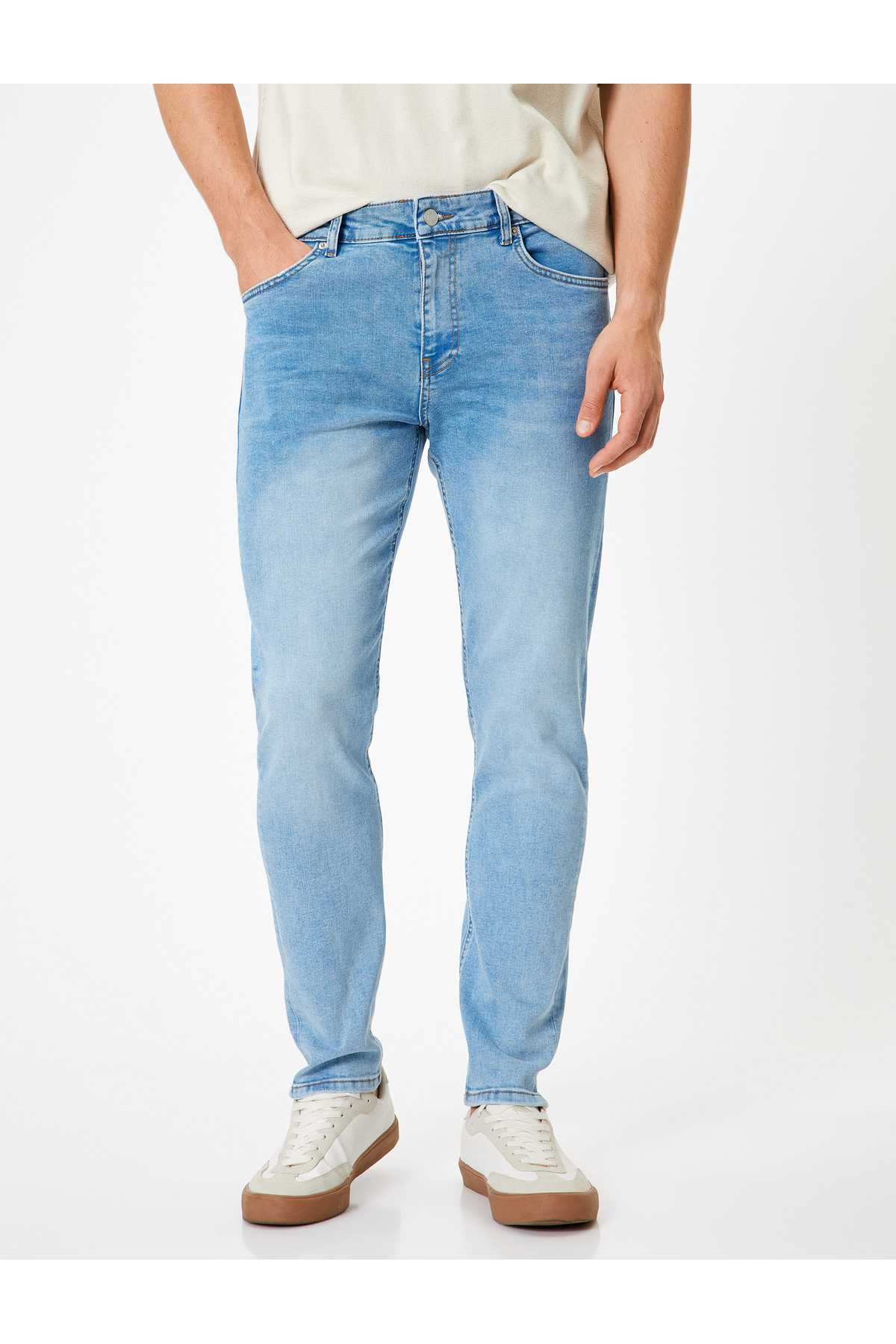 شلوار جین لاغر با کمر منظم دکمه دار - Michael Jean