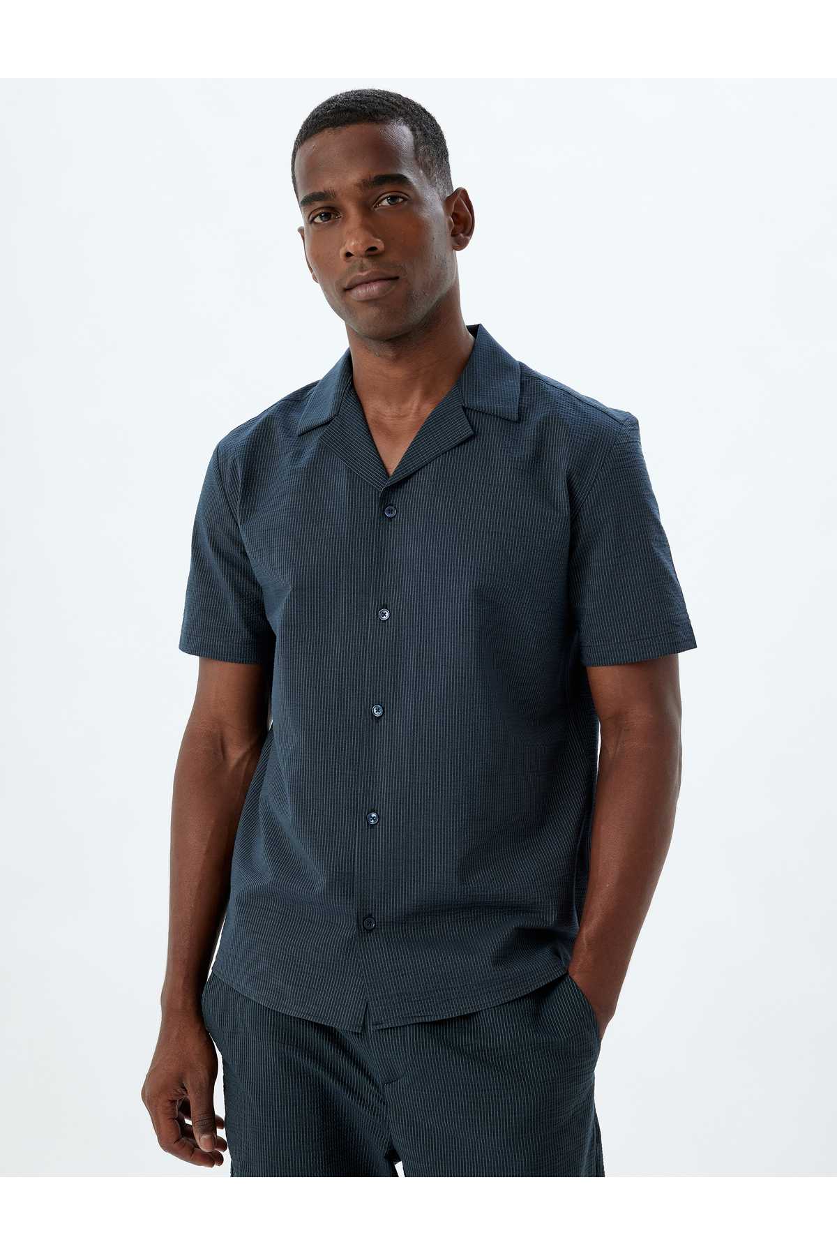 پیراهن آستین کوتاه نخی بافت پایه