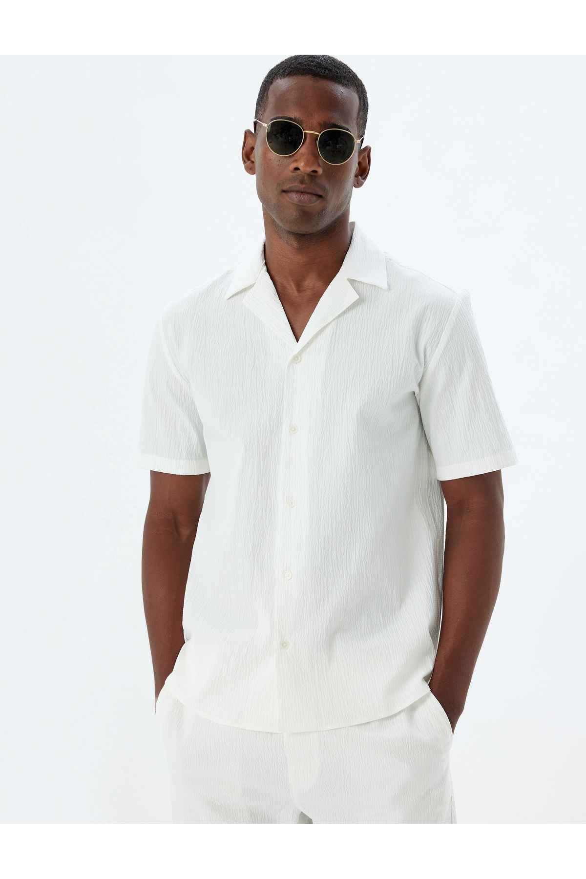 پیراهن آستین کوتاه نخی بافت پایه