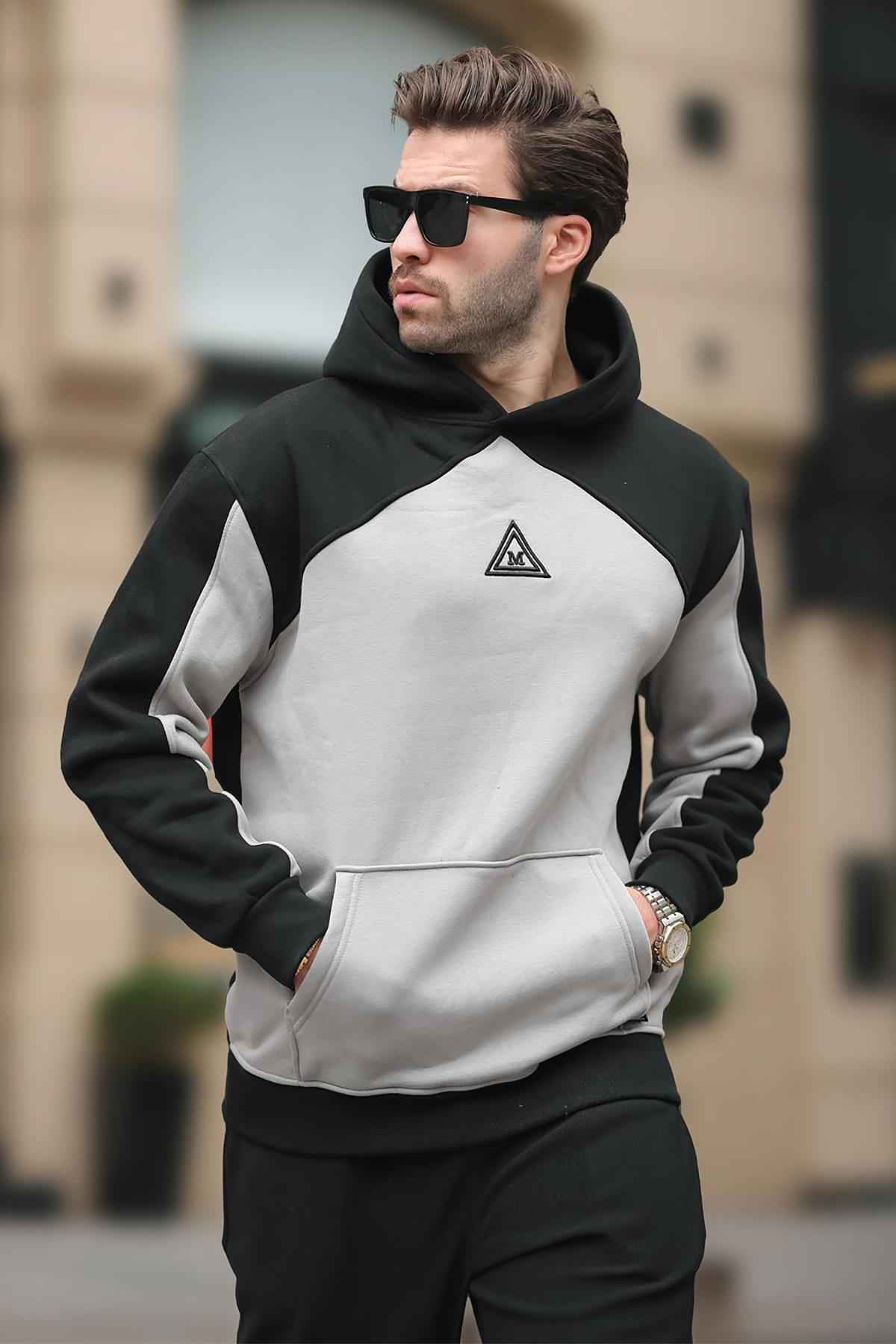 سویشرت گلدوزی شده مشکی با جزئیات جیب