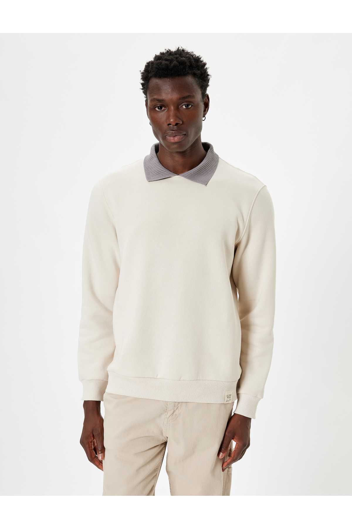 بلوز پنبه ای آستین بلند یقه پولو