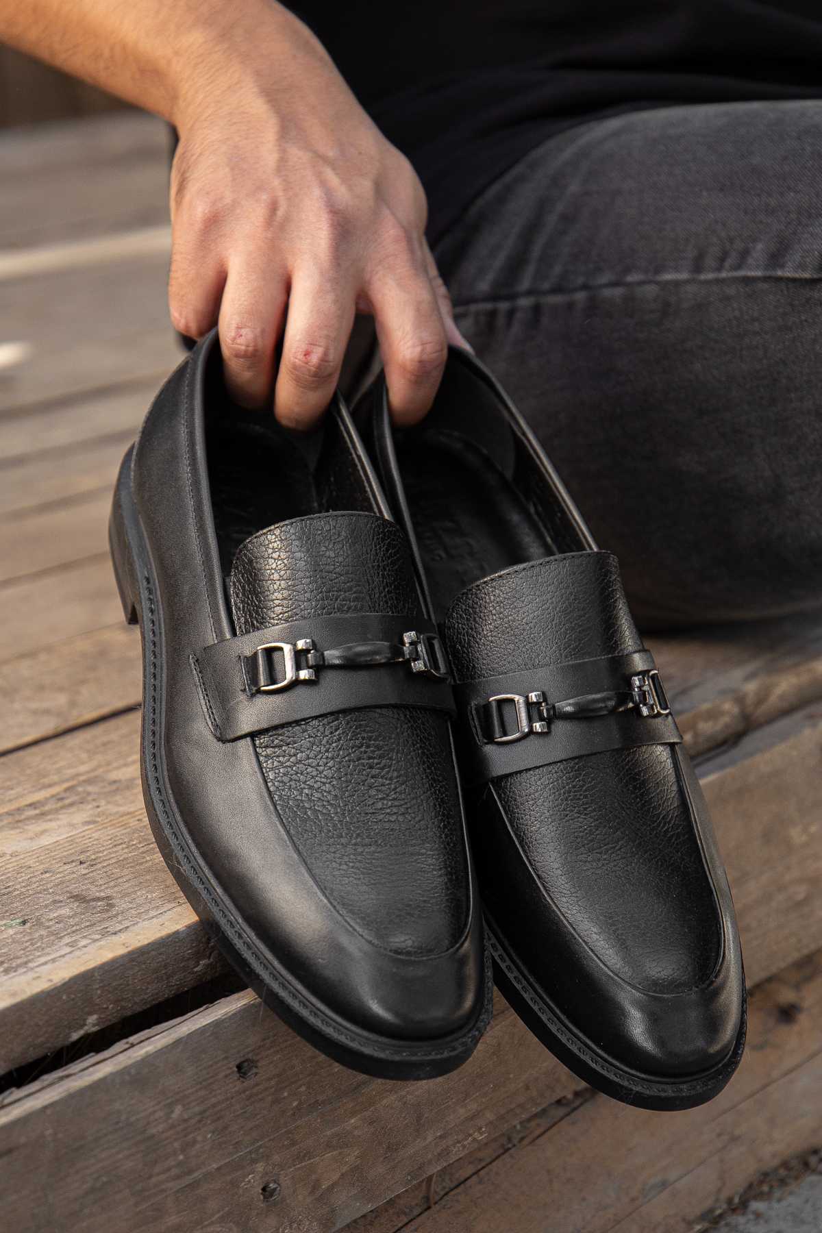 کفش کلاسیک مردانه چرم طبیعی ارتوپدی روزانه D0699