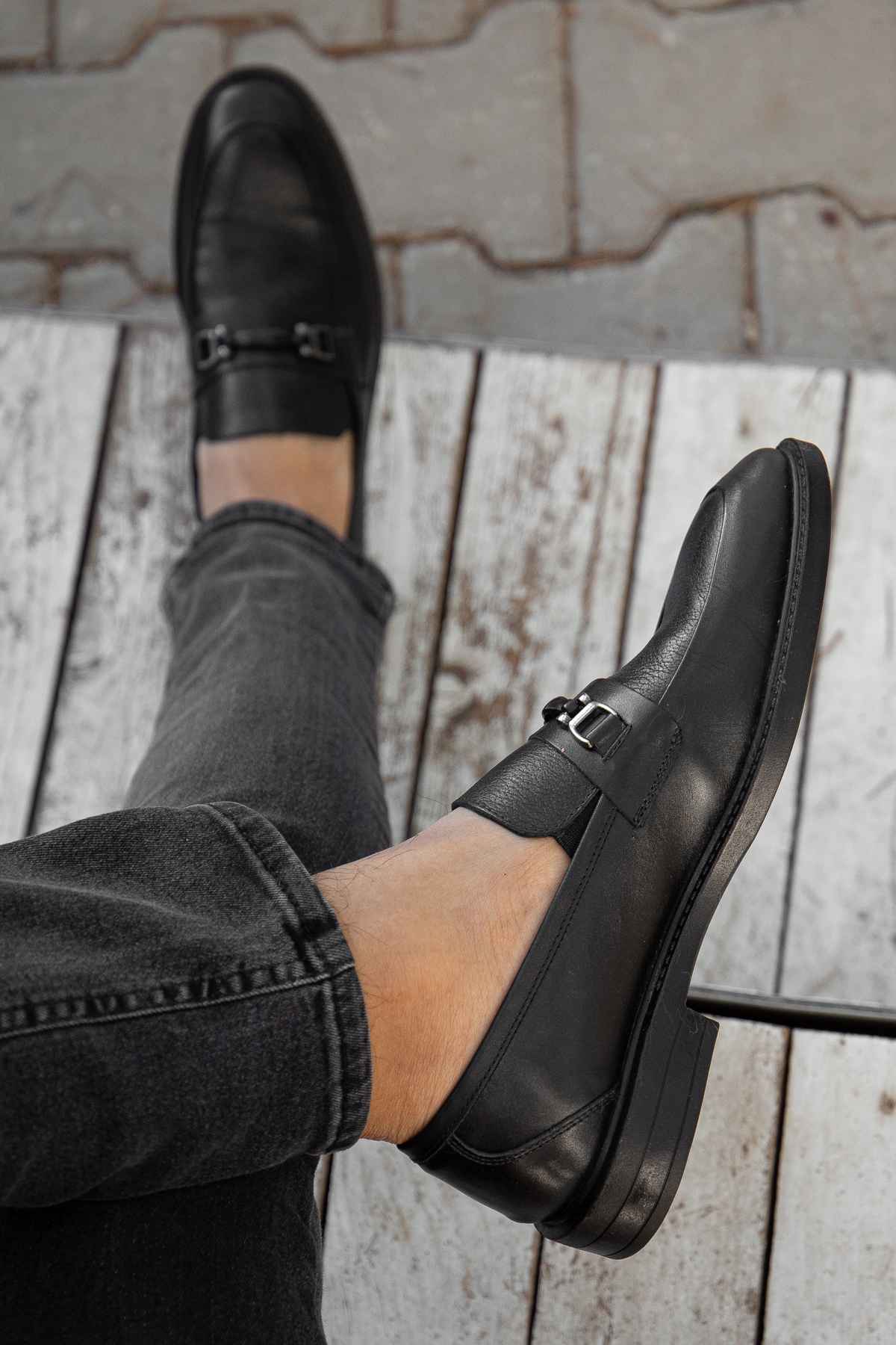 کفش کلاسیک مردانه چرم طبیعی ارتوپدی روزانه D0699