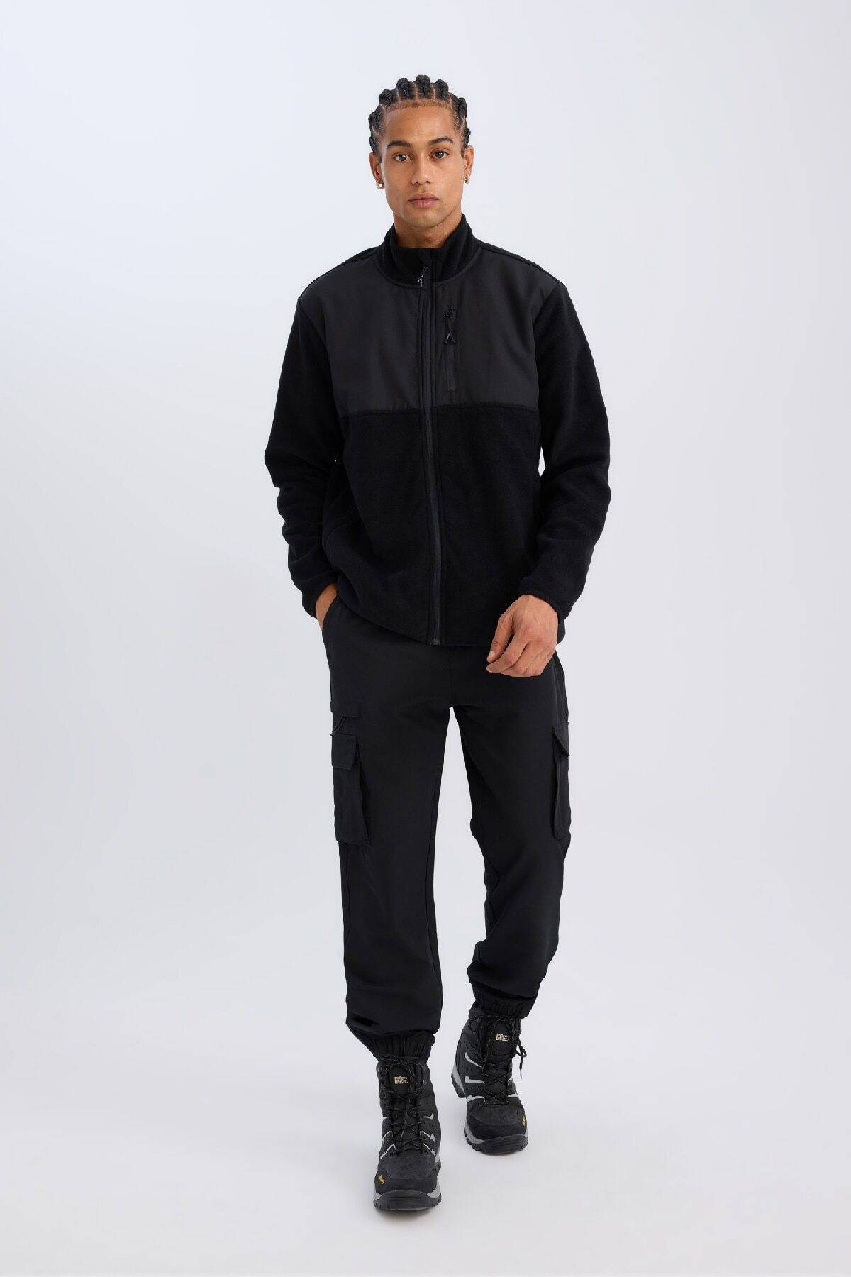 Fit Sports Jogger Sweatpants Slim Fit Slim Cut بافته شده جیب باری پایه استاندارد