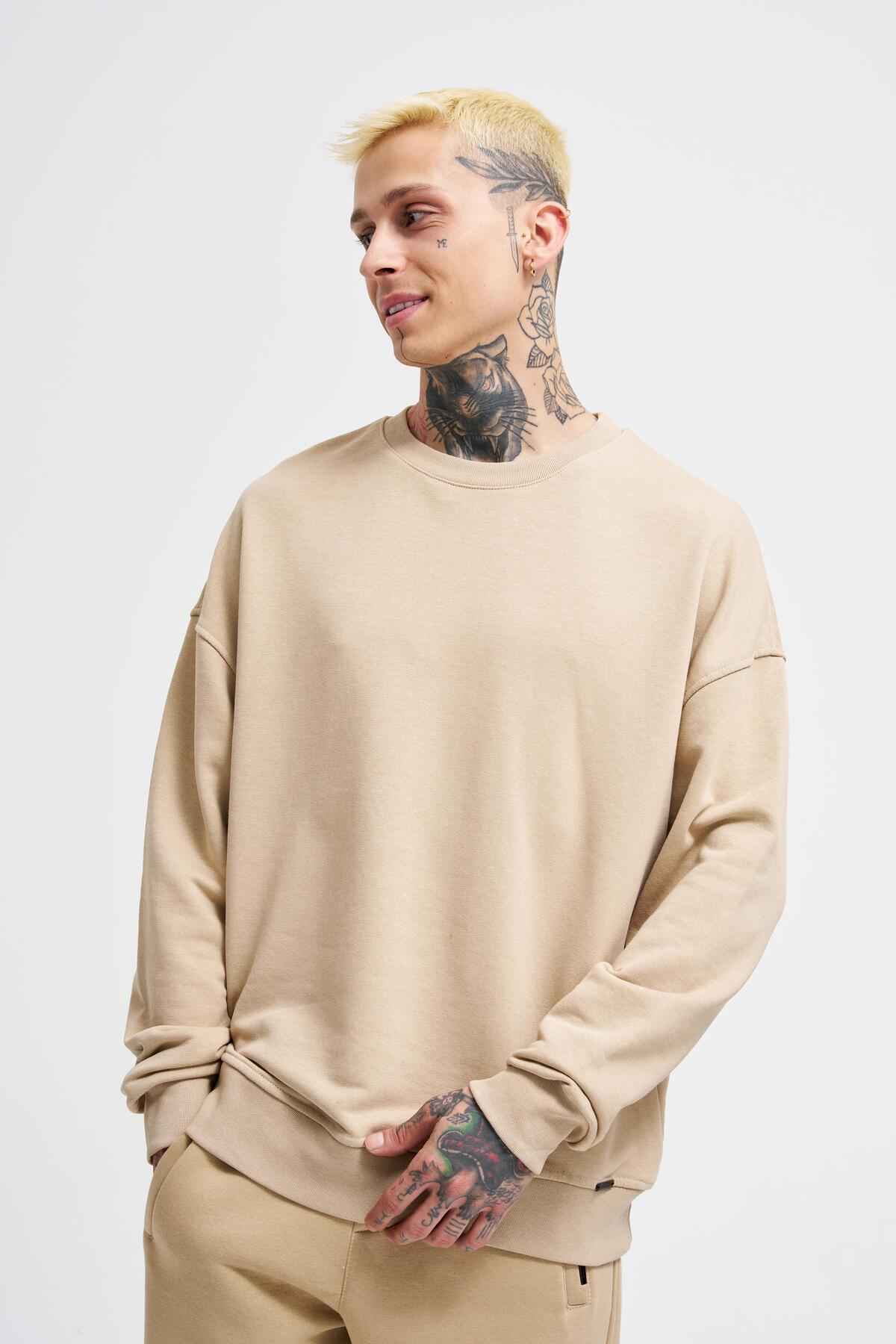 سویشرت مردانه پایه جامد خاکستری روشن